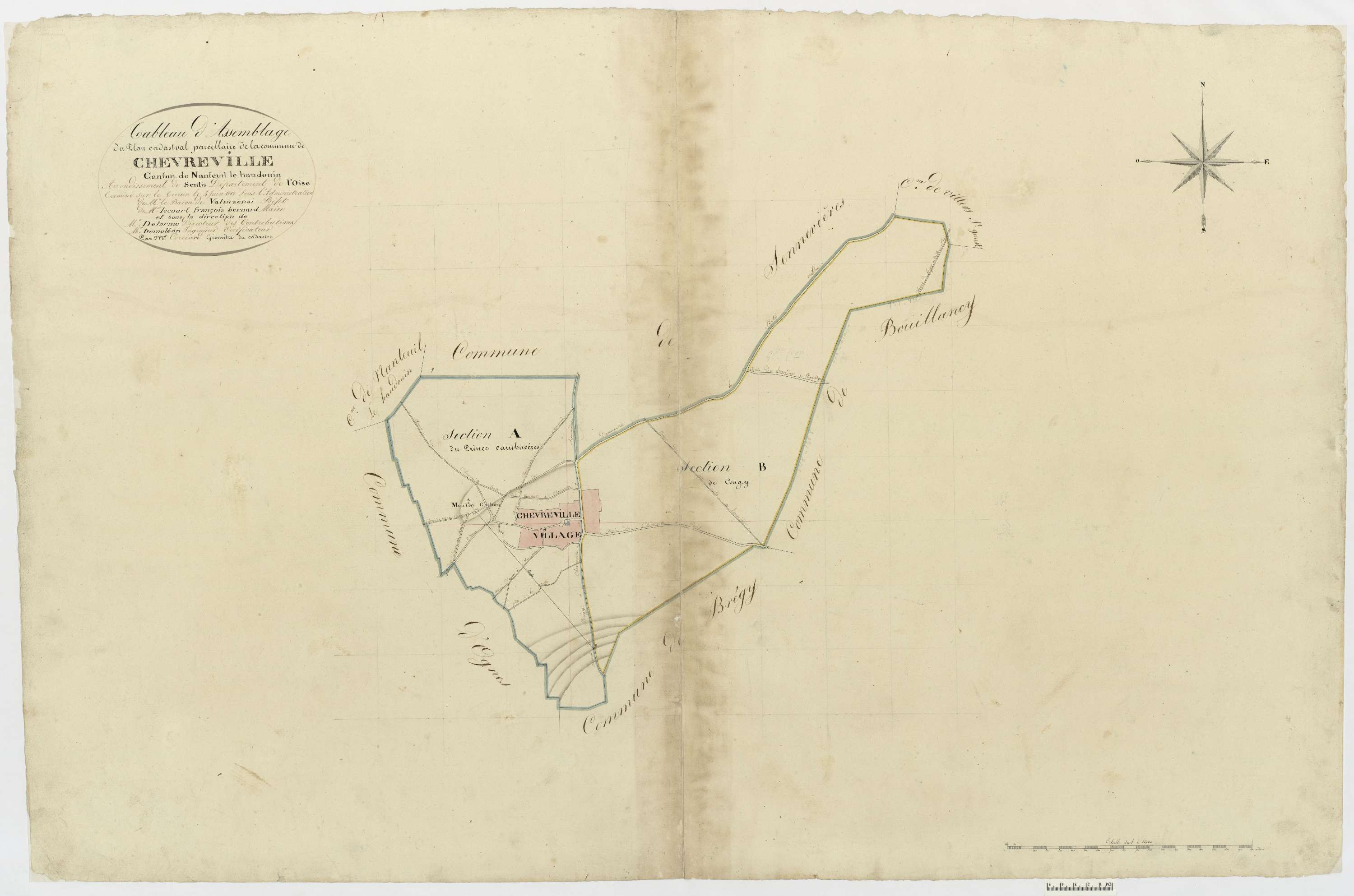 Chèvreville - Cadastre napoléonien, tableau d'assemblage