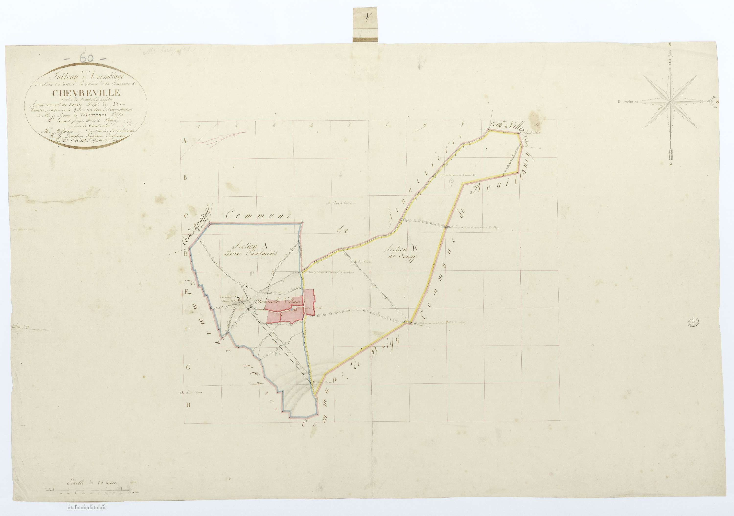 Chèvreville - Cadastre napoléonien, tableau d'assemblage