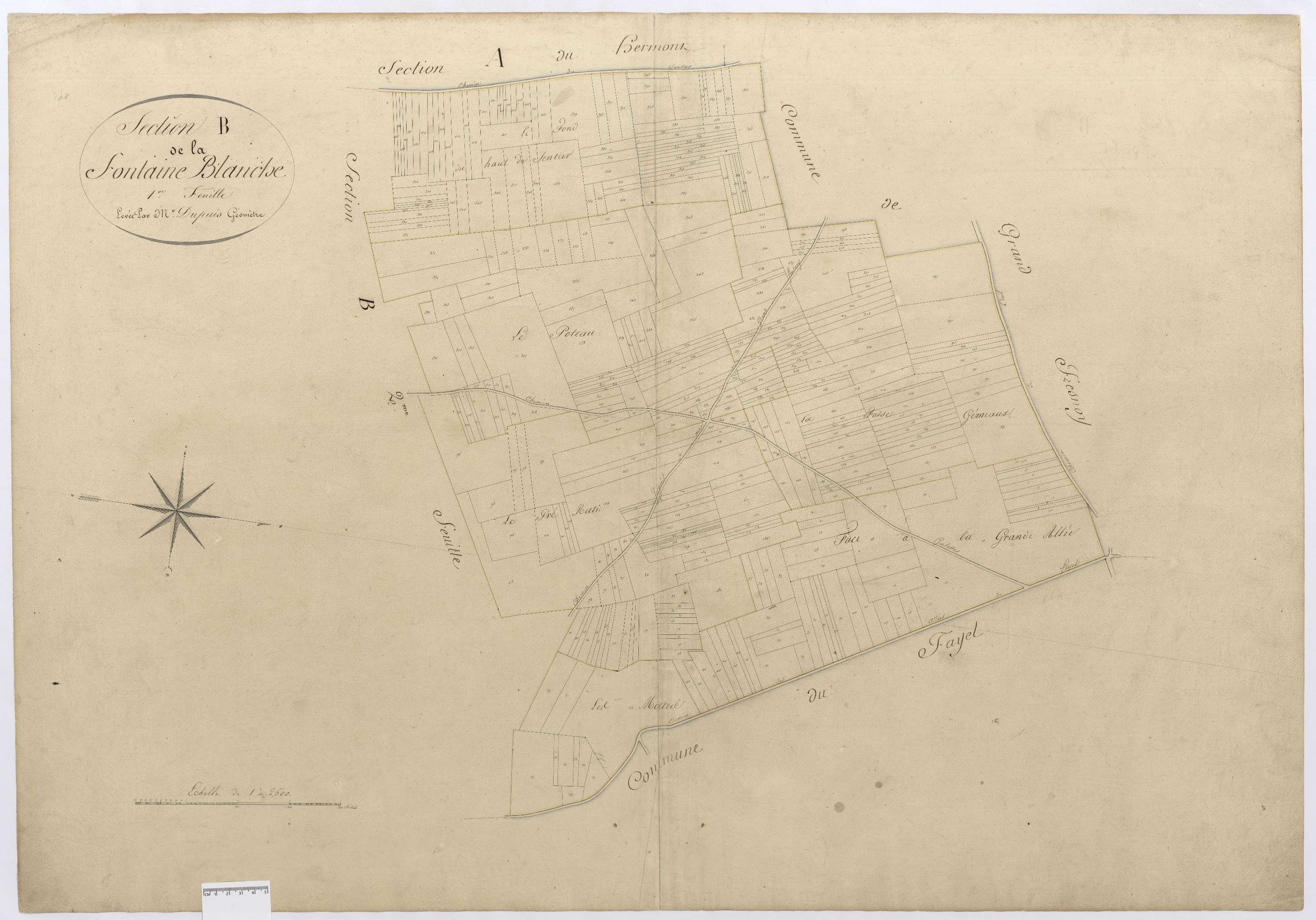 Chevrières - Cadastre napoléonien, section B1