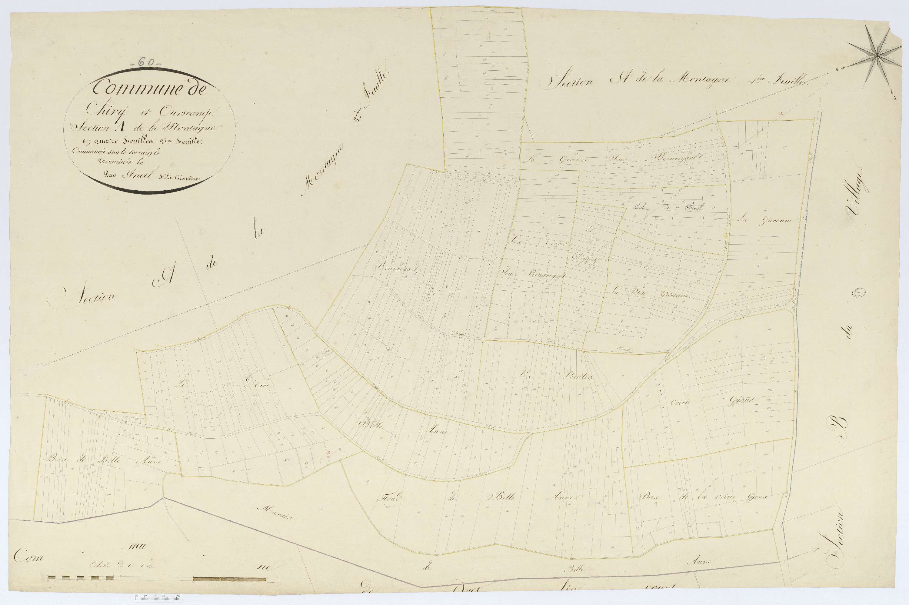 Chiry-Ourscamp - Cadastre napoléonien (copie), section A2
