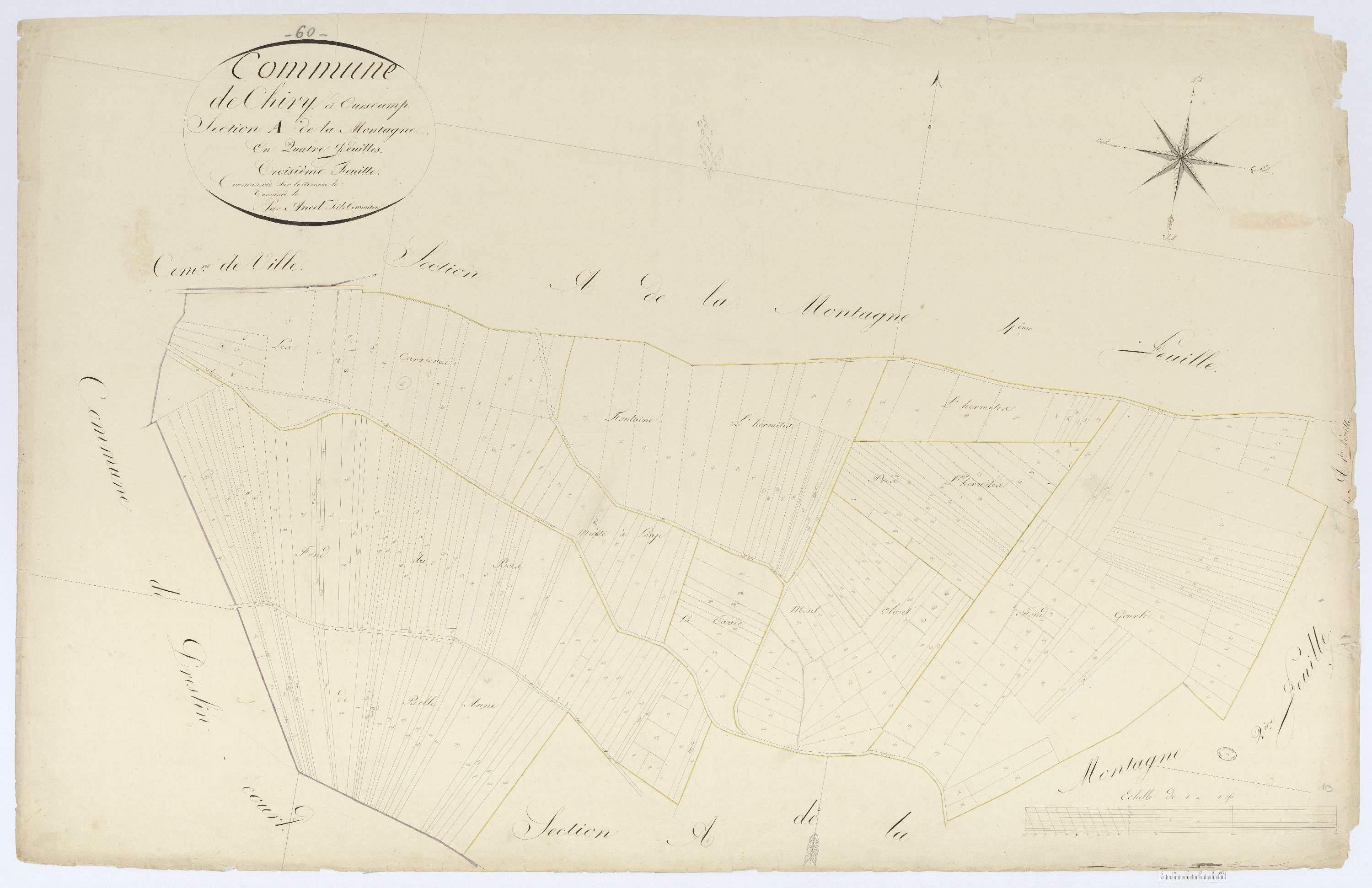 Chiry-Ourscamp - Cadastre napoléonien (copie), section A3