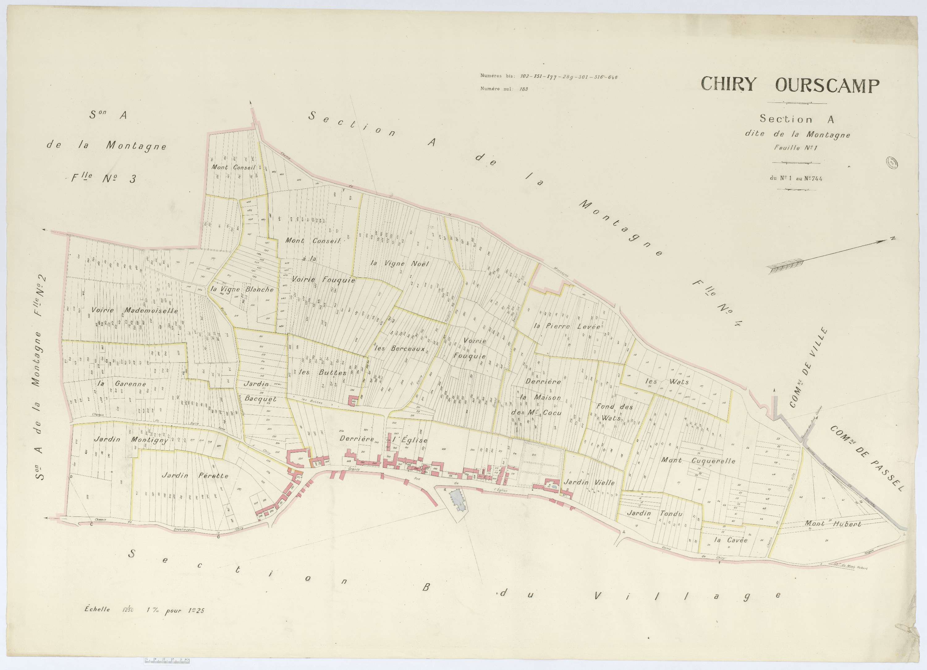 Chiry-Ourscamp - Cadastre napoléonien (copie), section A1
