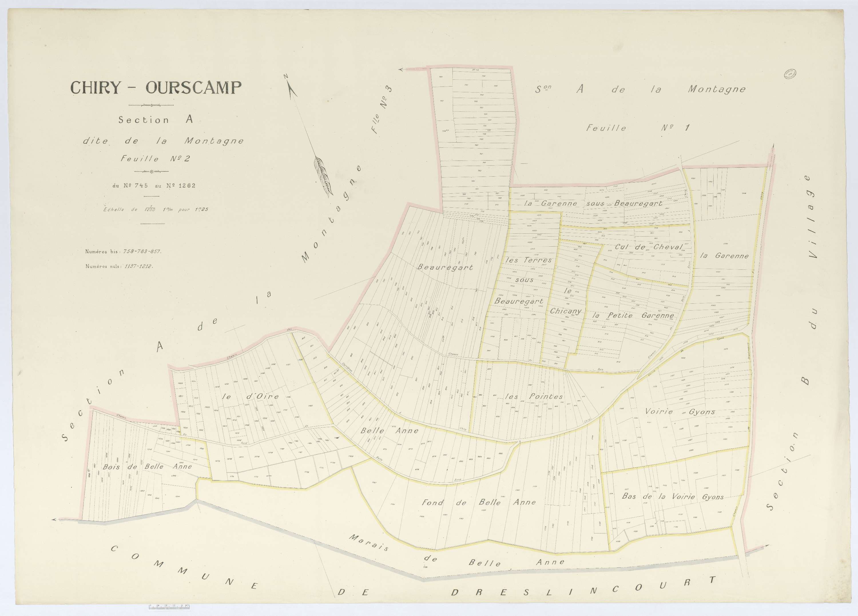 Chiry-Ourscamp - Cadastre napoléonien (copie), section A2
