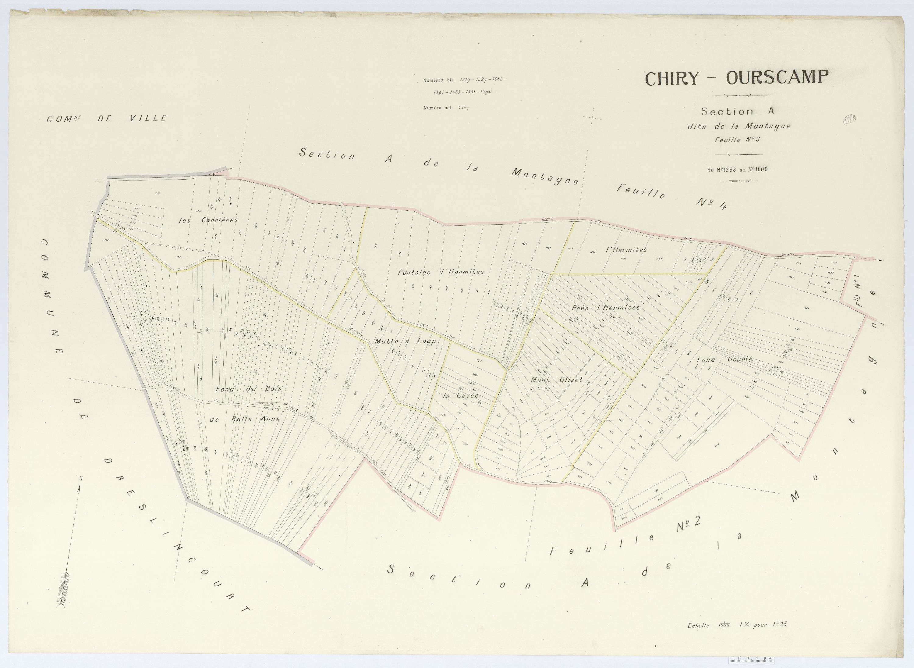 Chiry-Ourscamp - Cadastre napoléonien (copie), section A3