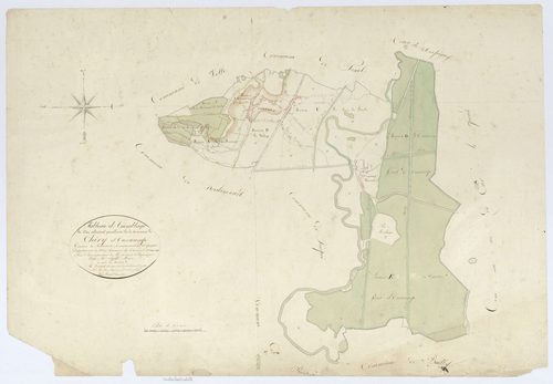 Chiry-Ourscamp - Cadastre napoléonien, tableau d'assemblage