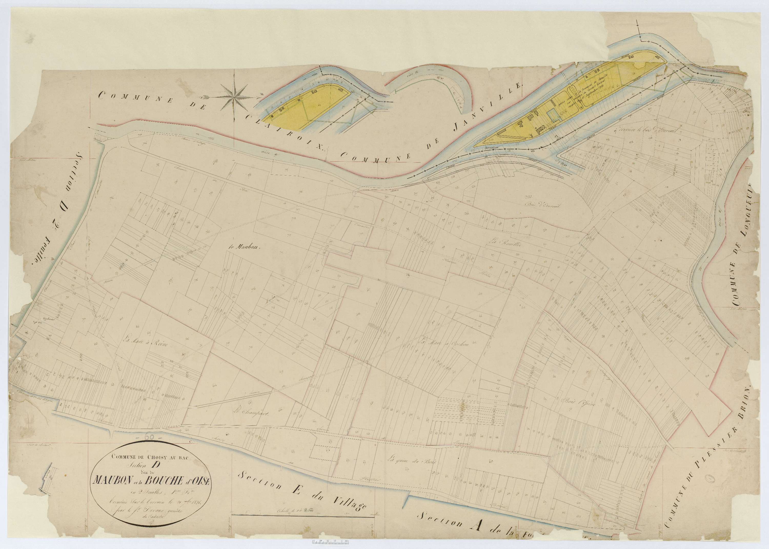 Choisy-au-Bac - Cadastre napoléonien, section D1
