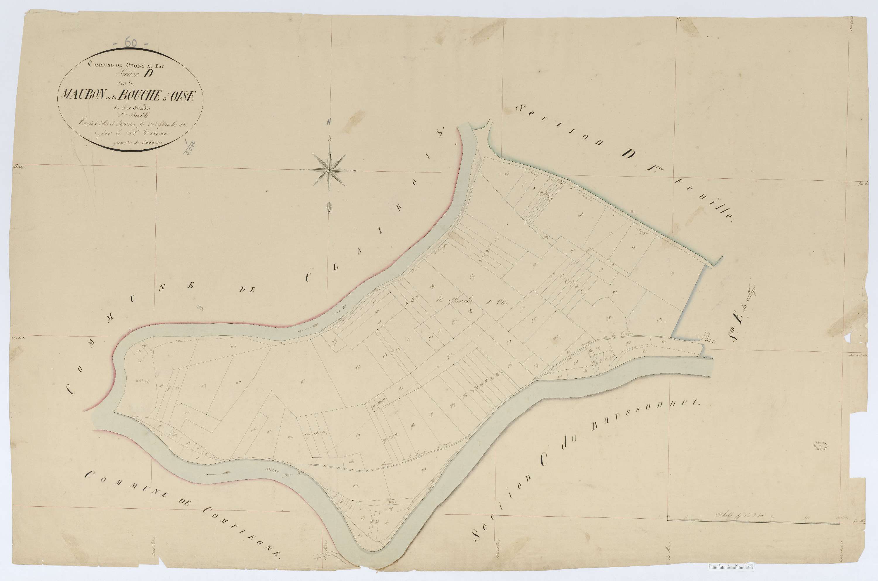Choisy-au-Bac - Cadastre napoléonien, section D2