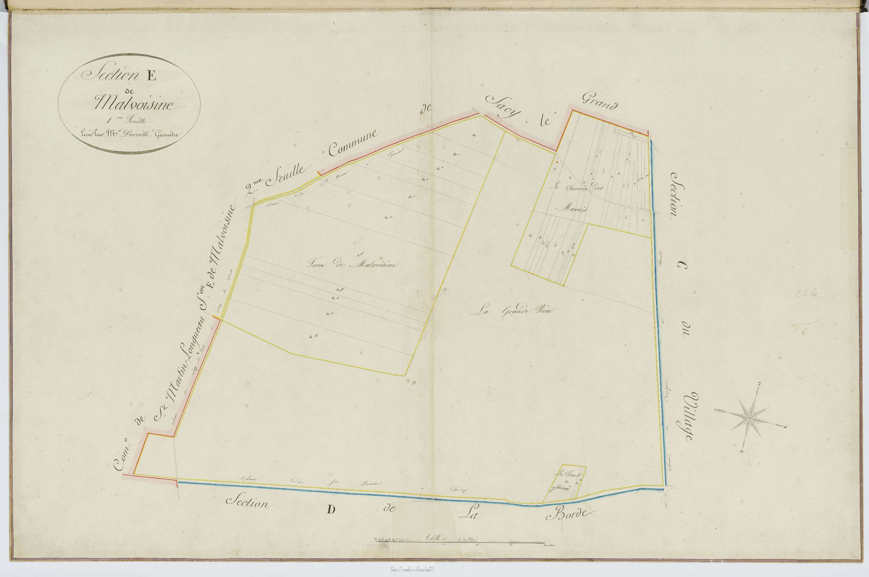 Choisy-la-Victoire - Cadastre napoléonien, section E1