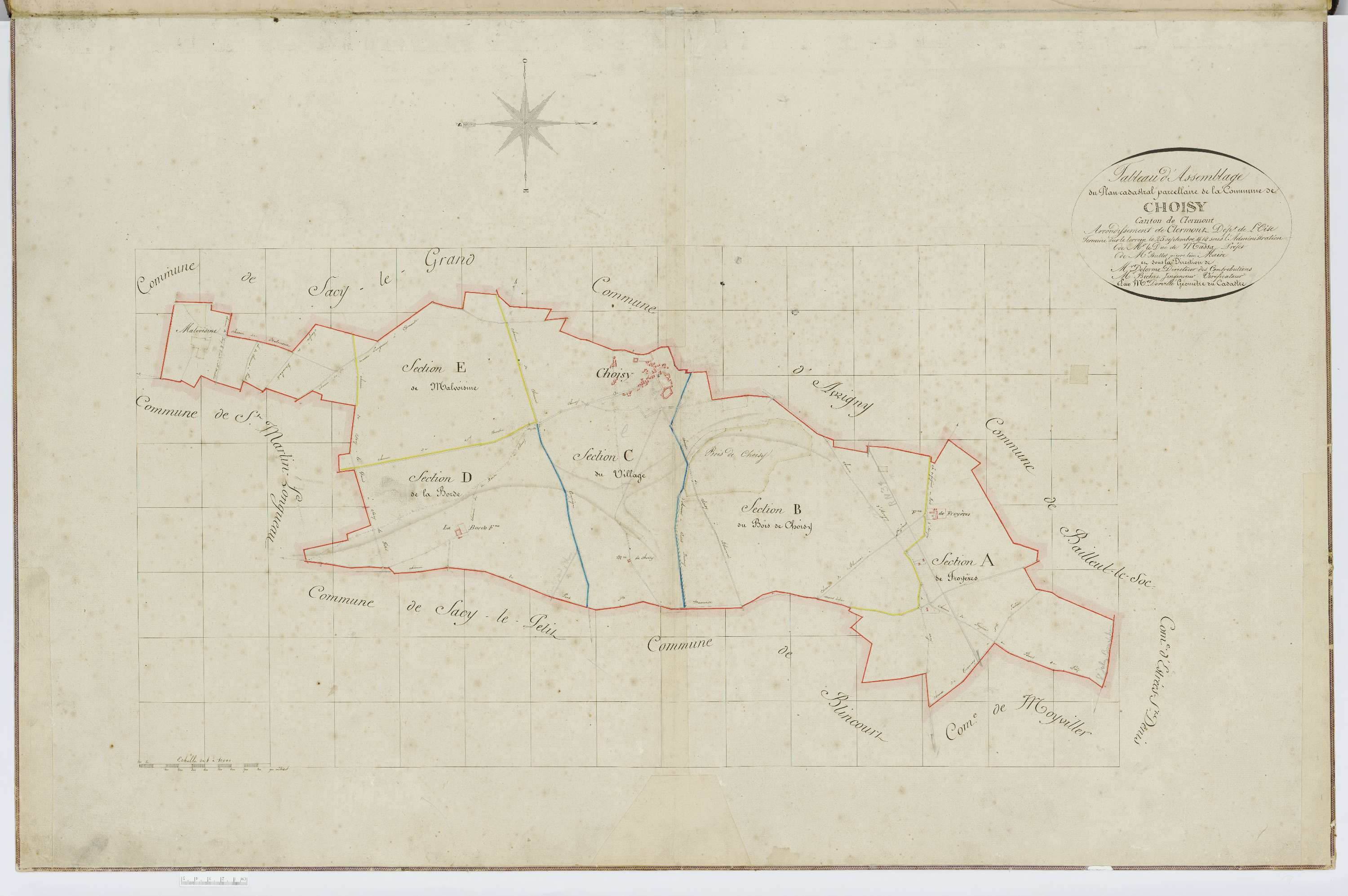 Choisy-la-Victoire - Cadastre napoléonien, tableau d'assemblage