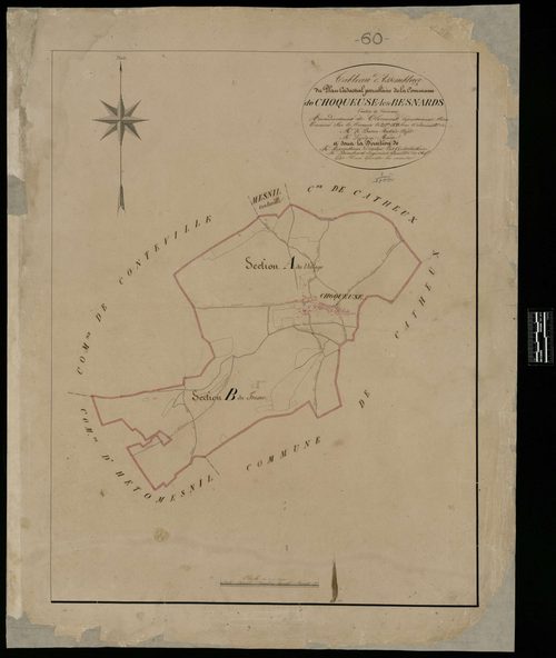 Choqueuse-les-Bénards - Cadastre napoléonien, tableau d'assemblage