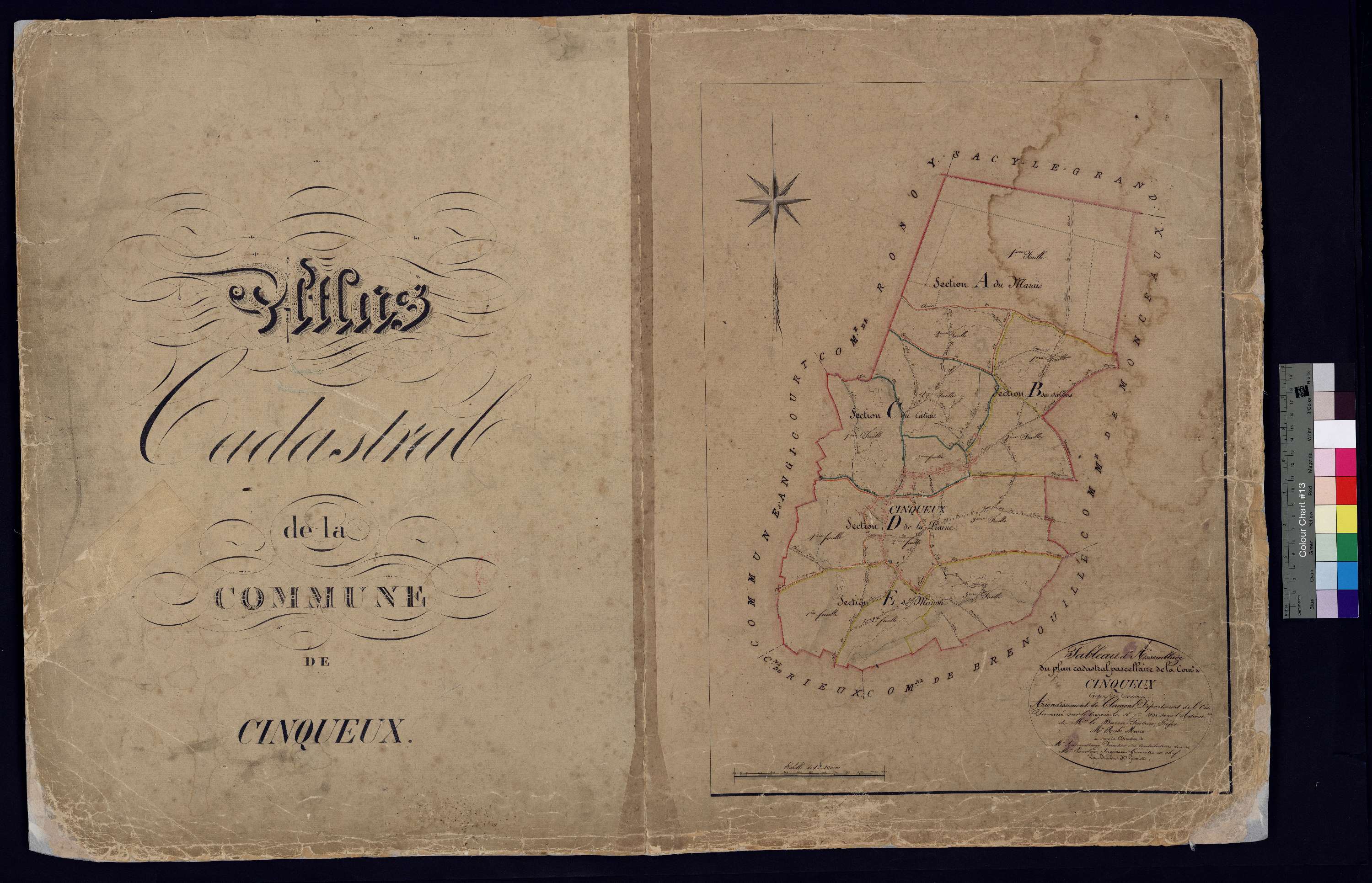 Cinqueux - Cadastre napoléonien, tableau d'assemblage