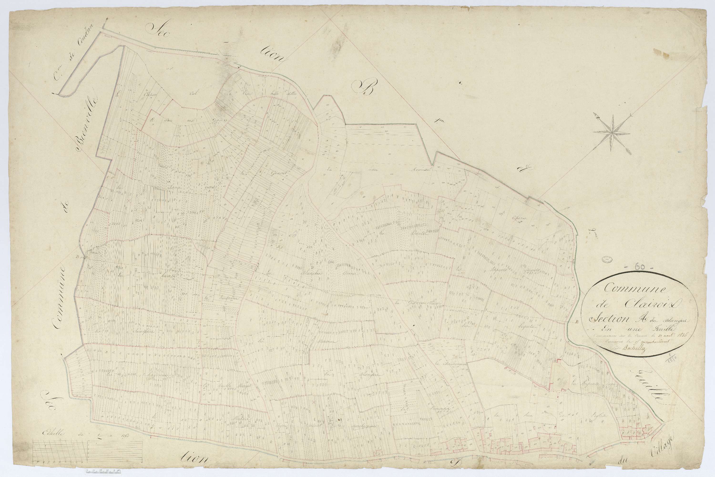 Clairoix - Cadastre napoléonien, section A, feuille unique