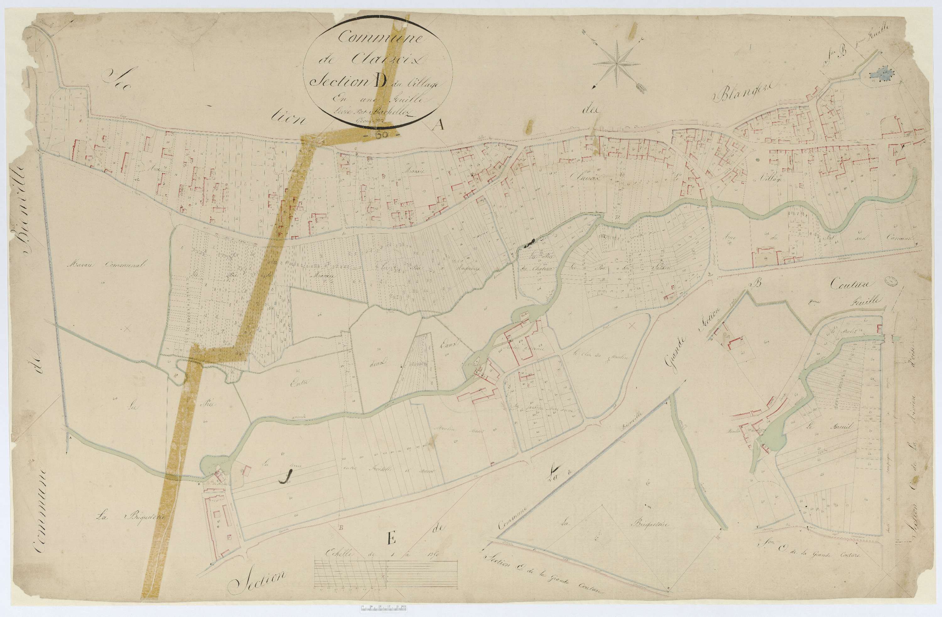 Clairoix - Cadastre napoléonien, section D, feuille unique