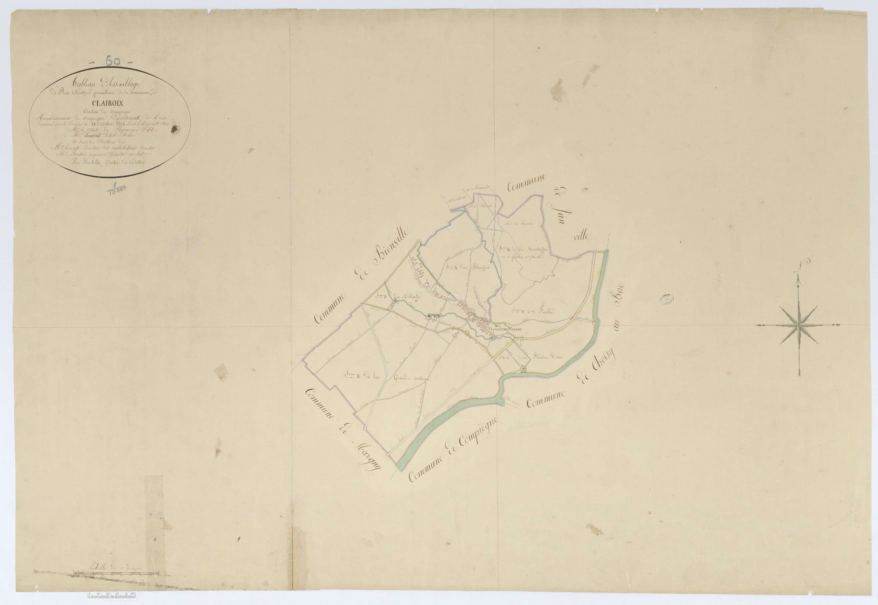 Clairoix - Cadastre napoléonien, tableau d'assemblage