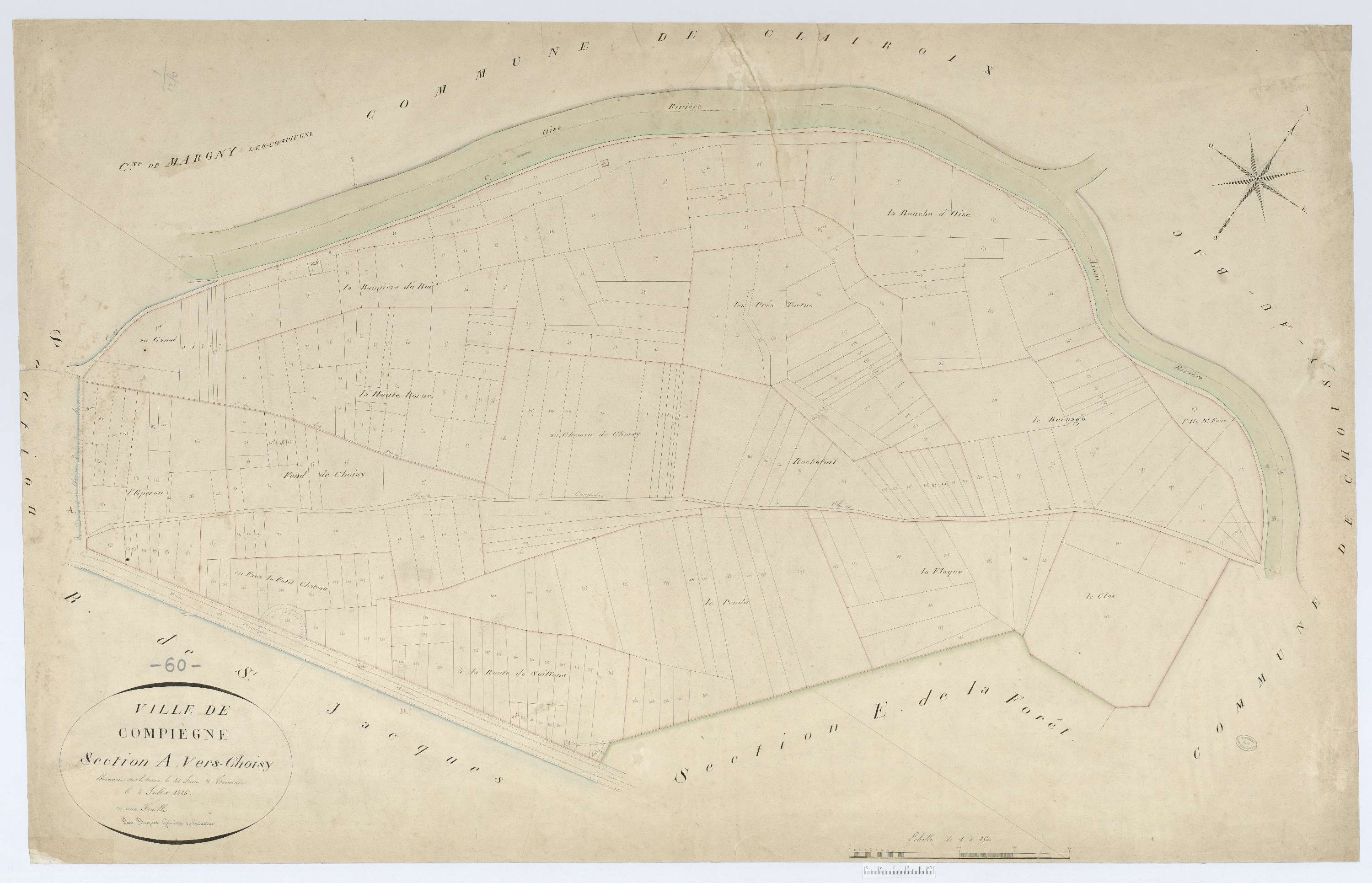Compiègne - Cadastre napoléonien, section A, feuille unique