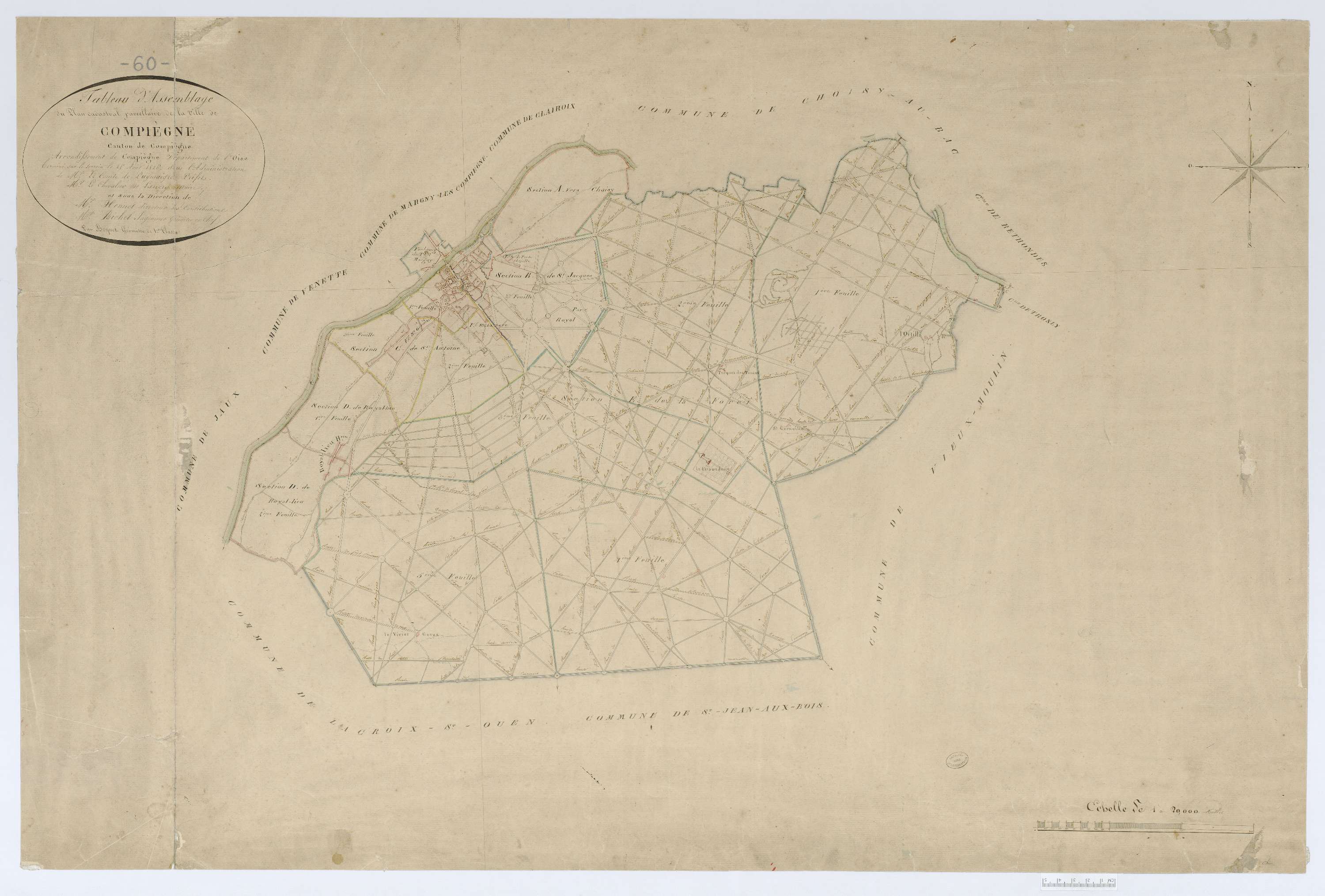 Compiègne - Cadastre napoléonien, tableau d'assemblage