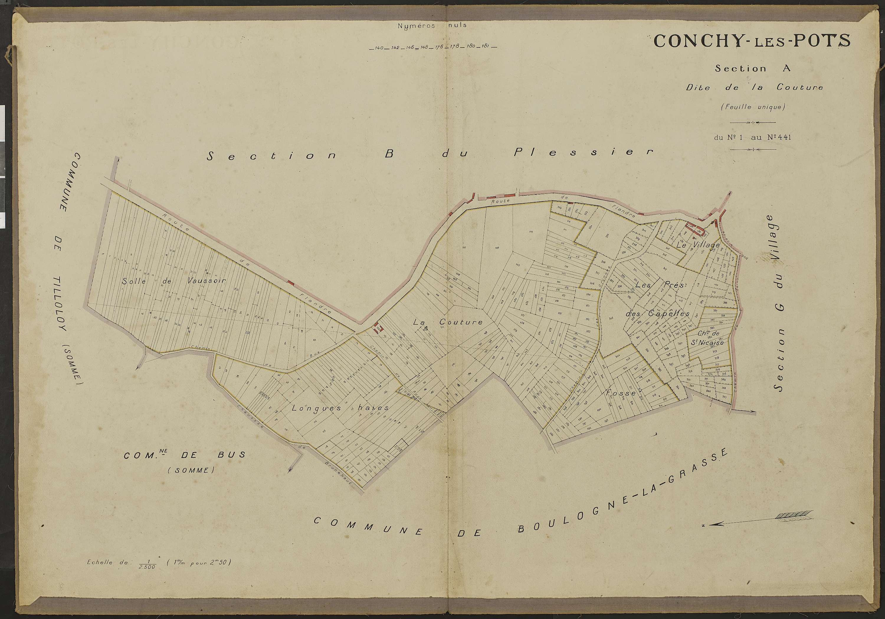 Conchy-les-Pots - Cadastre napoléonien, section A