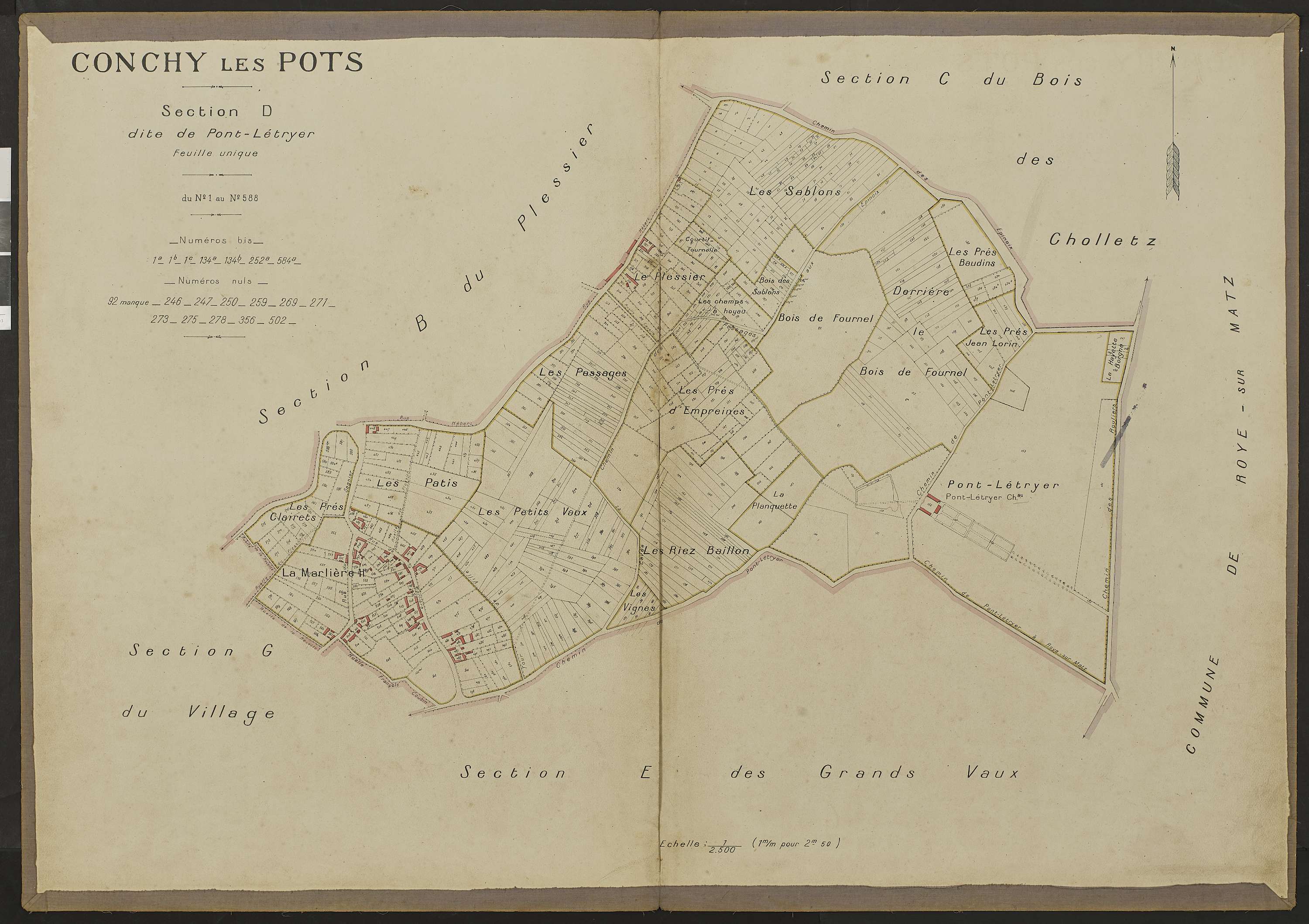 Conchy-les-Pots - Cadastre napoléonien, section D