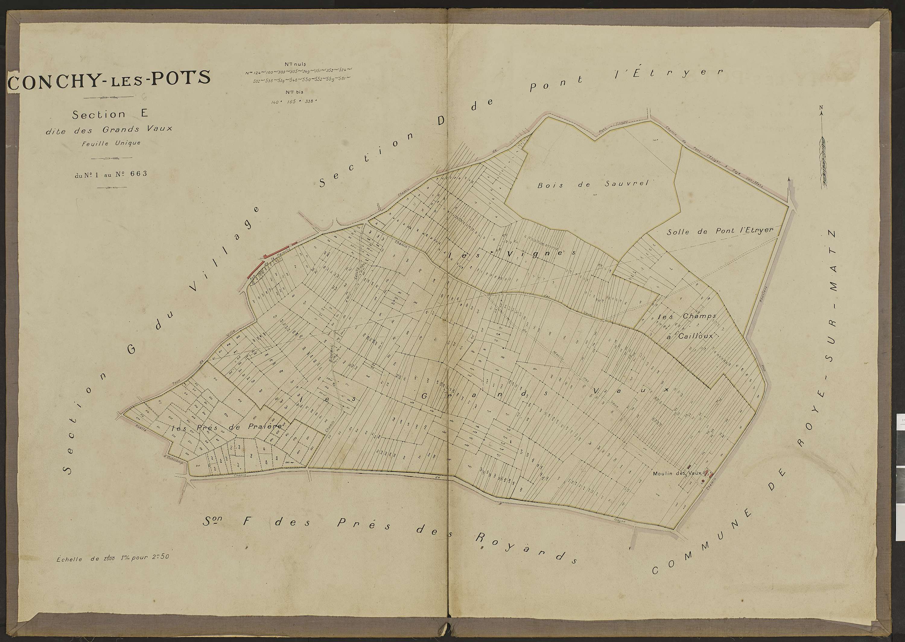Conchy-les-Pots - Cadastre napoléonien, section E