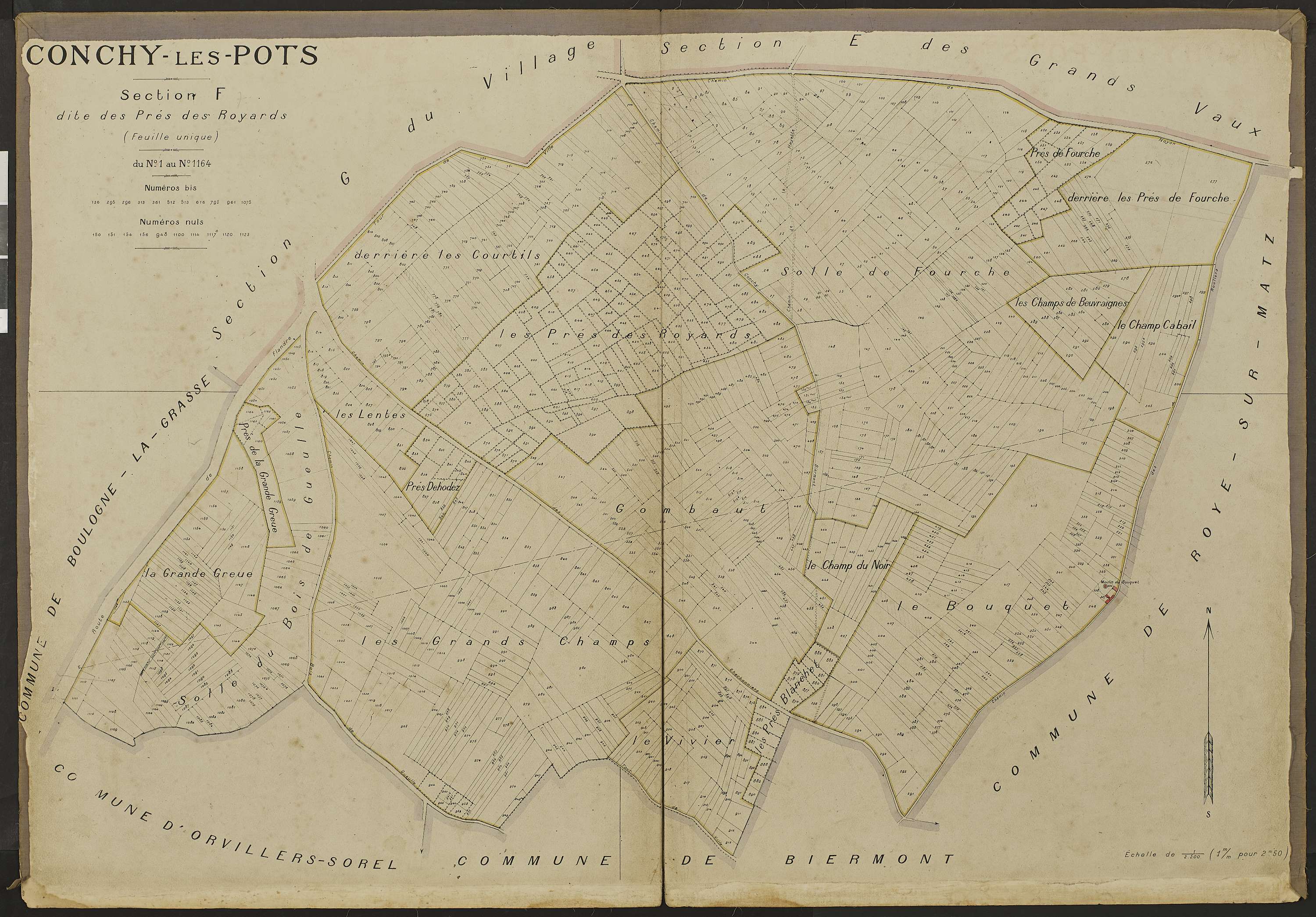 Conchy-les-Pots - Cadastre napoléonien, section F