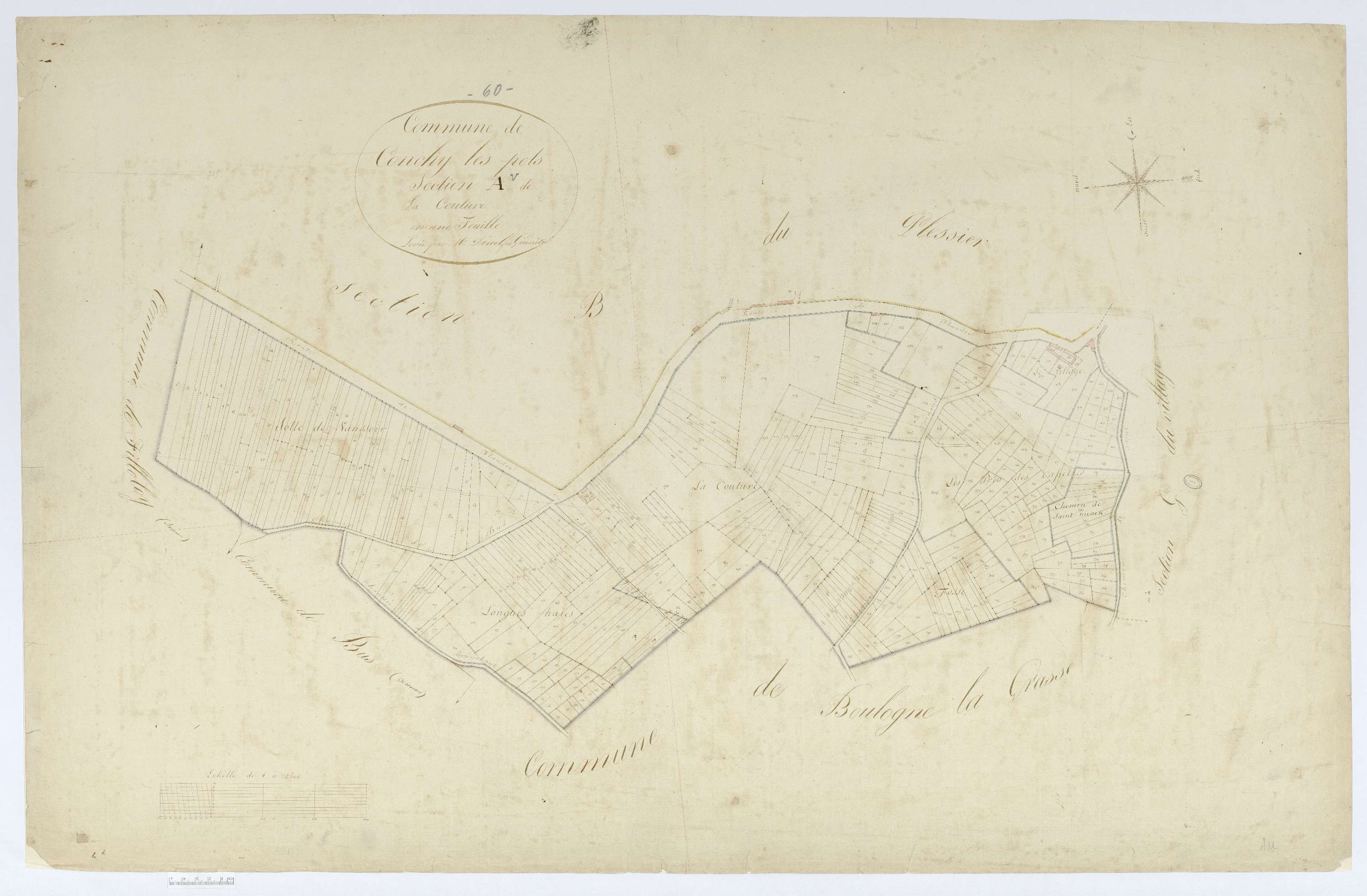Conchy-les-Pots - Cadastre napoléonien, section A, feuille unique