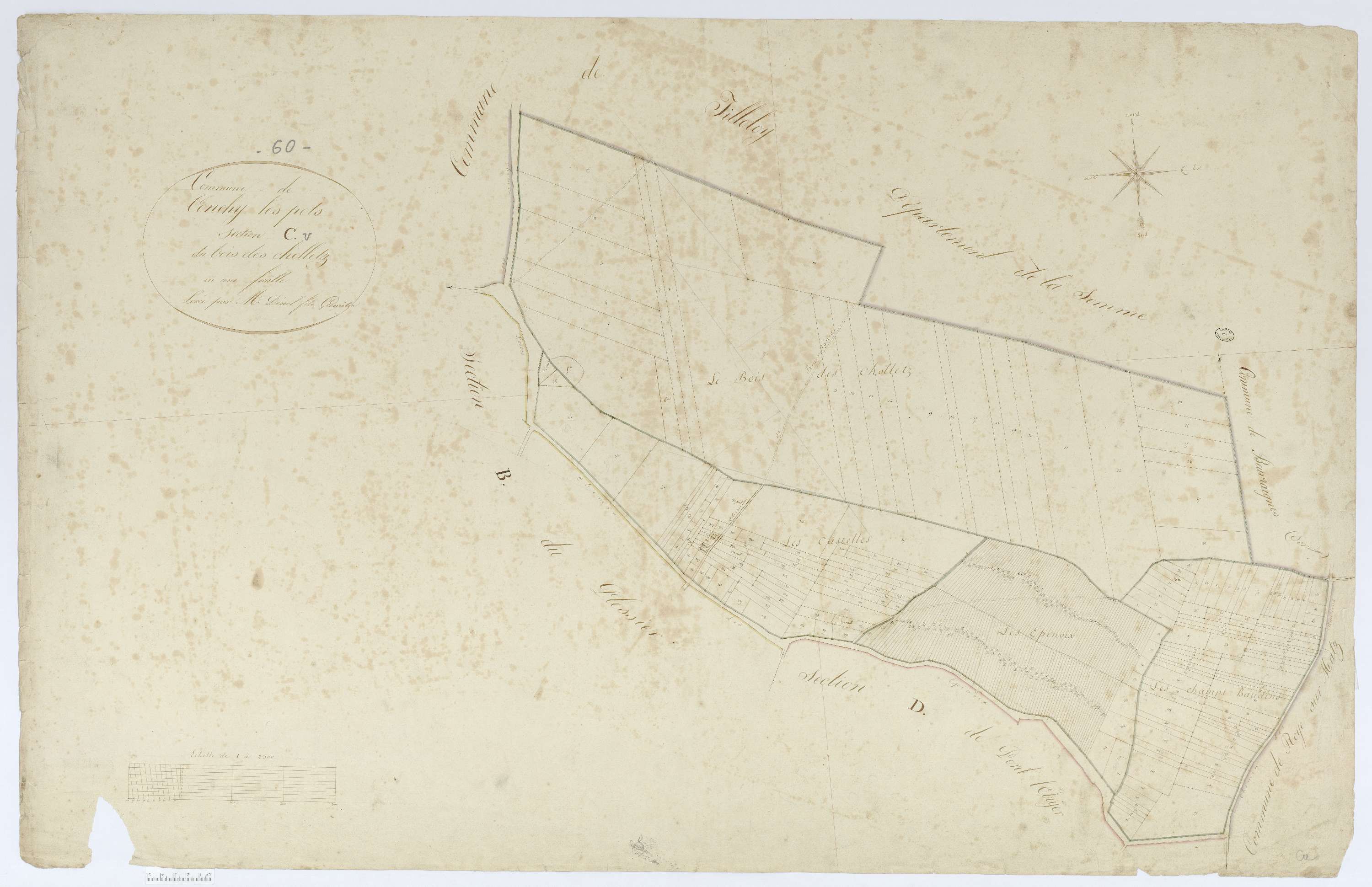 Conchy-les-Pots - Cadastre napoléonien, section C, feuille unique