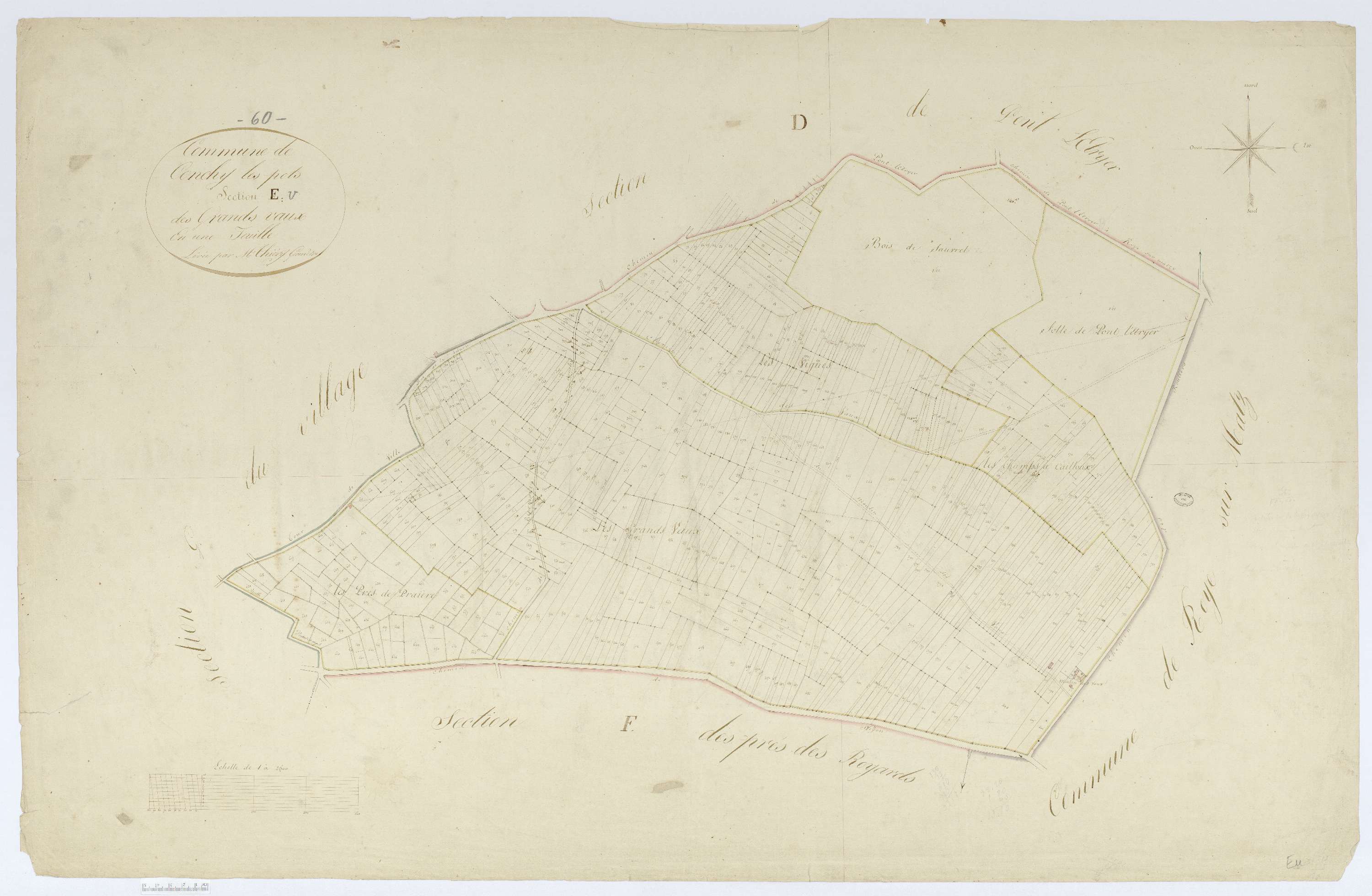 Conchy-les-Pots - Cadastre napoléonien, section E, feuille unique