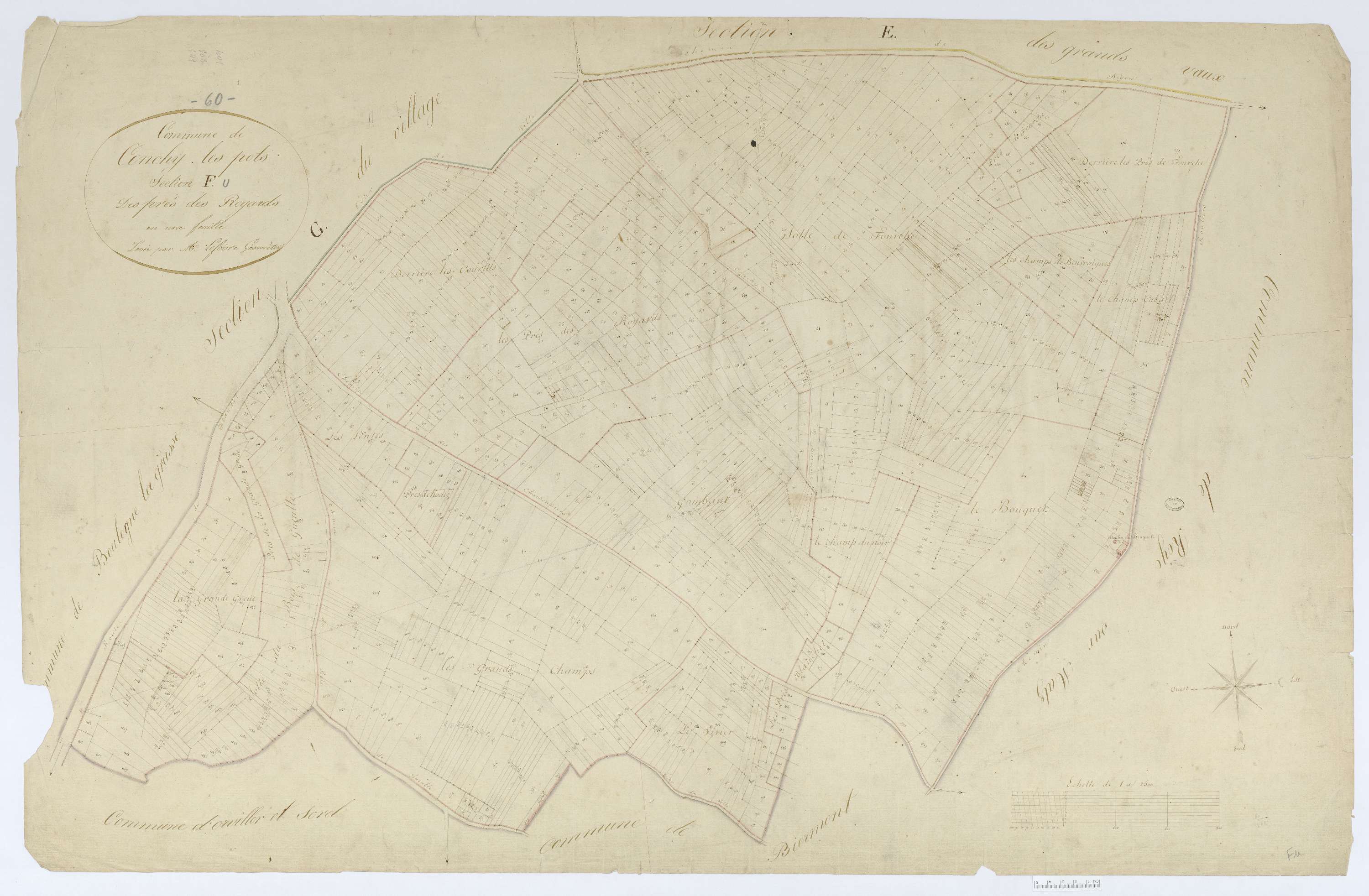 Conchy-les-Pots - Cadastre napoléonien, section F, feuille unique