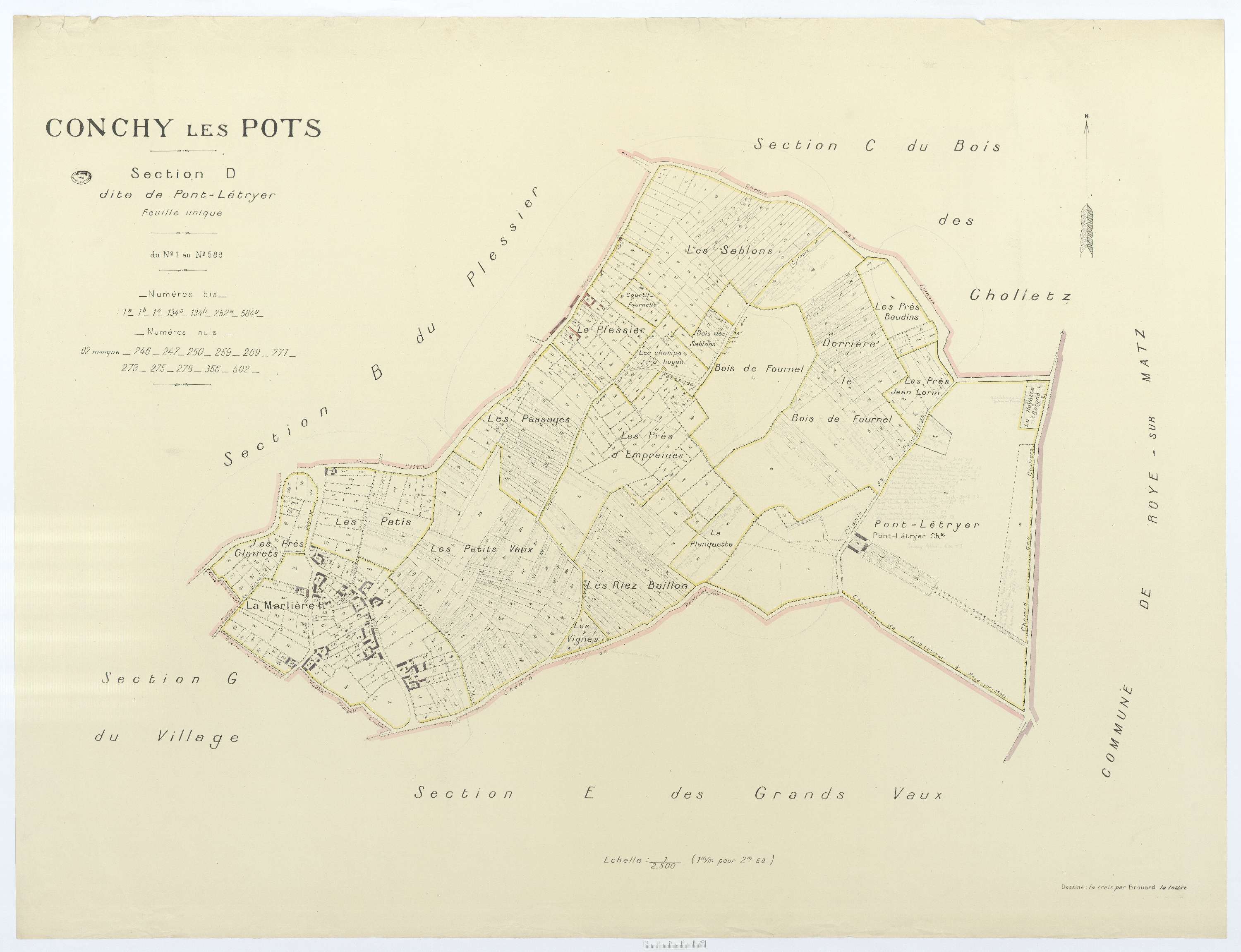 Conchy-les-Pots - Cadastre napoléonien (copie), section D, feuille unique