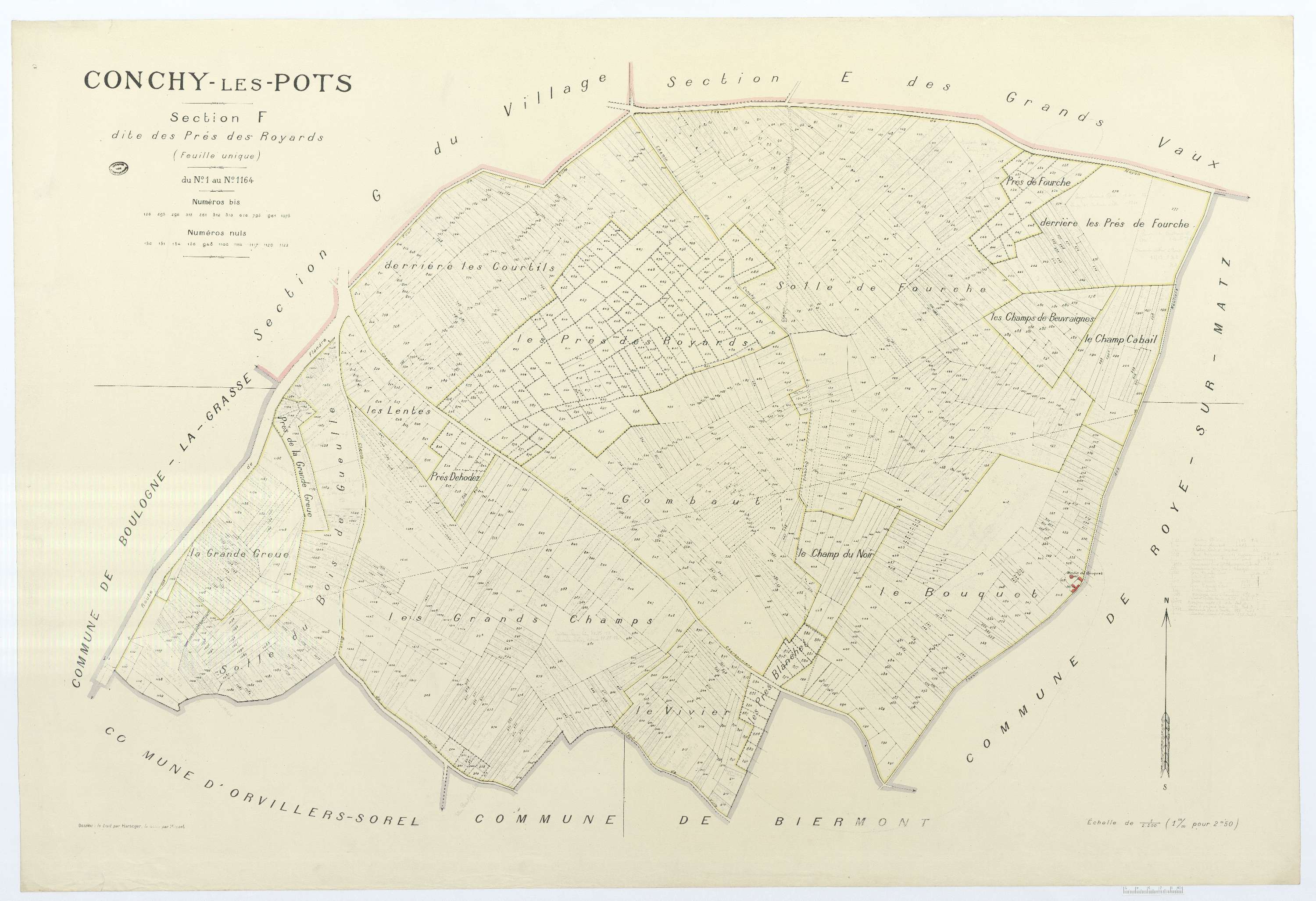 Conchy-les-Pots - Cadastre napoléonien (copie), section F, feuille unique