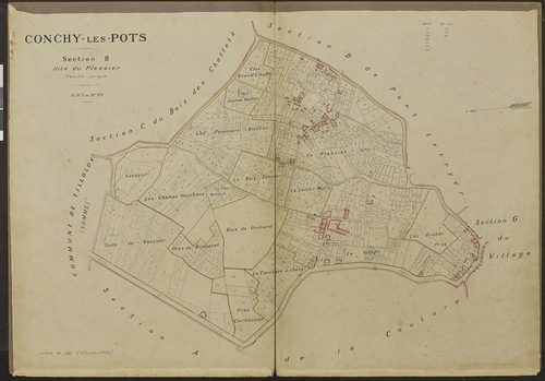 Conchy-les-Pots - Cadastre napoléonien, section B