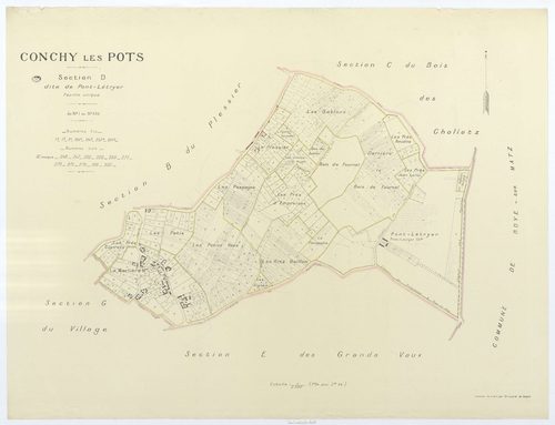 Conchy-les-Pots - Cadastre napoléonien (copie), section D, feuille unique