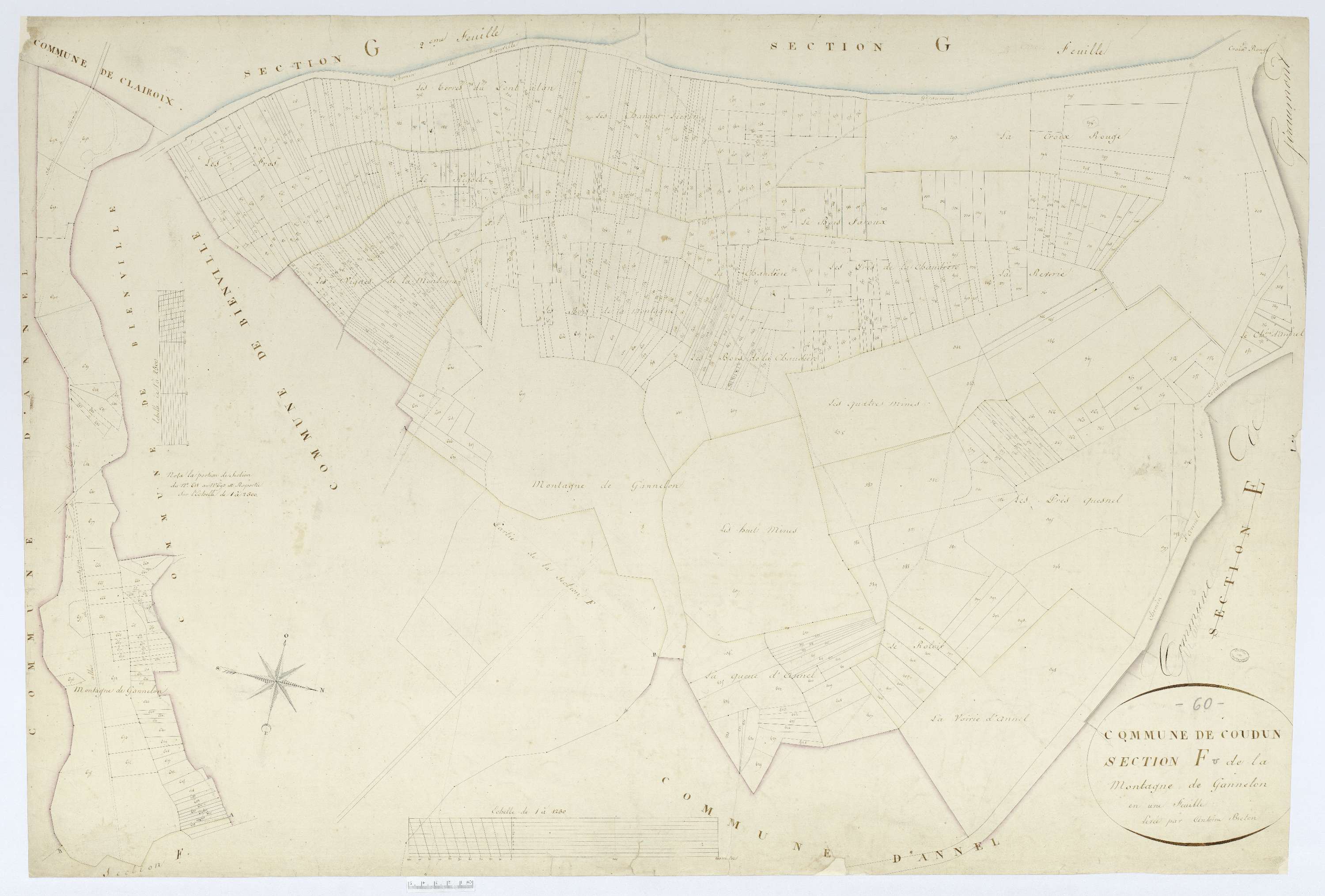 Coudun - Cadastre napoléonien, section F, feuille unique