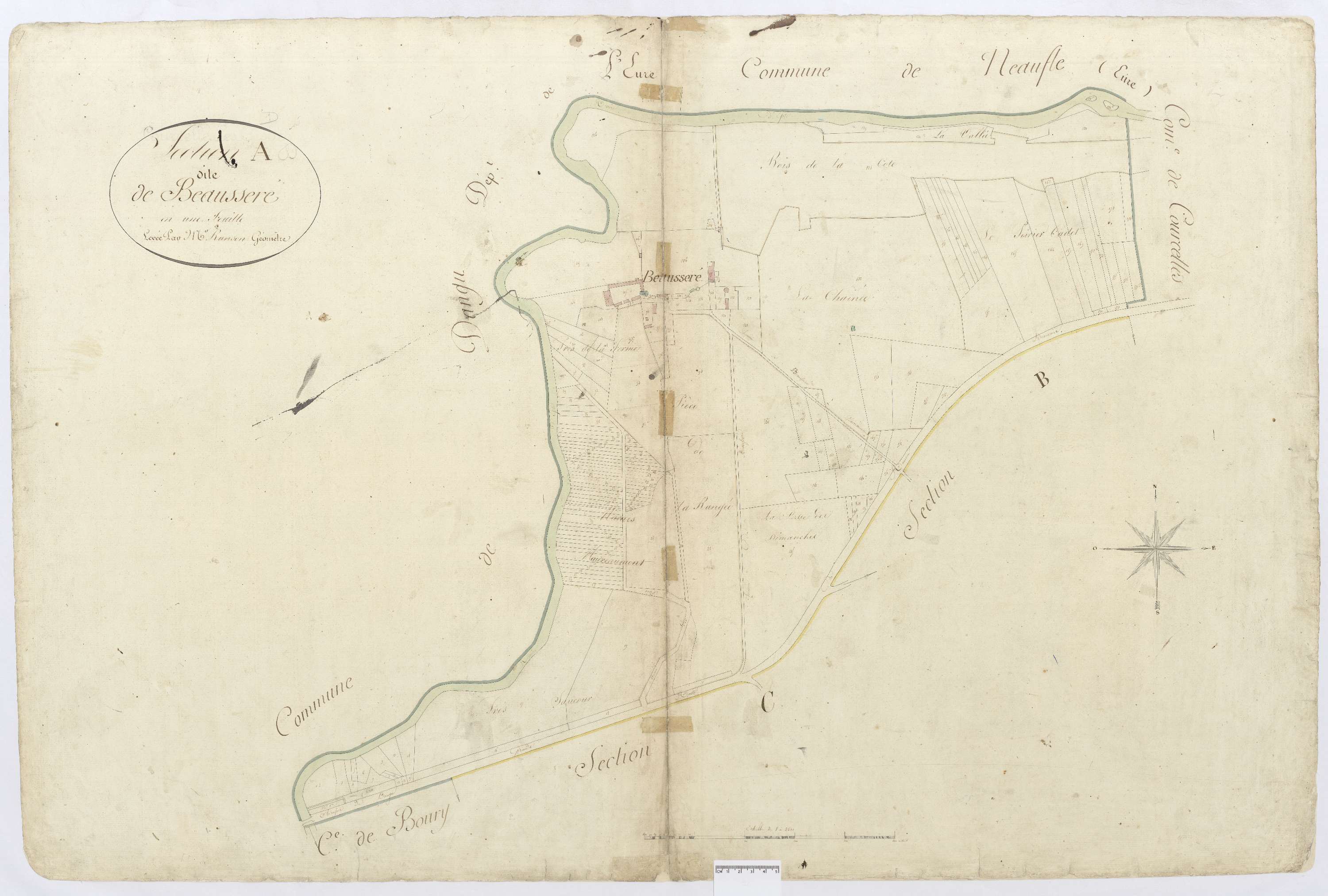 Courcelles-lès-Gisors - Cadastre napoléonien, section A1 de Beausséré