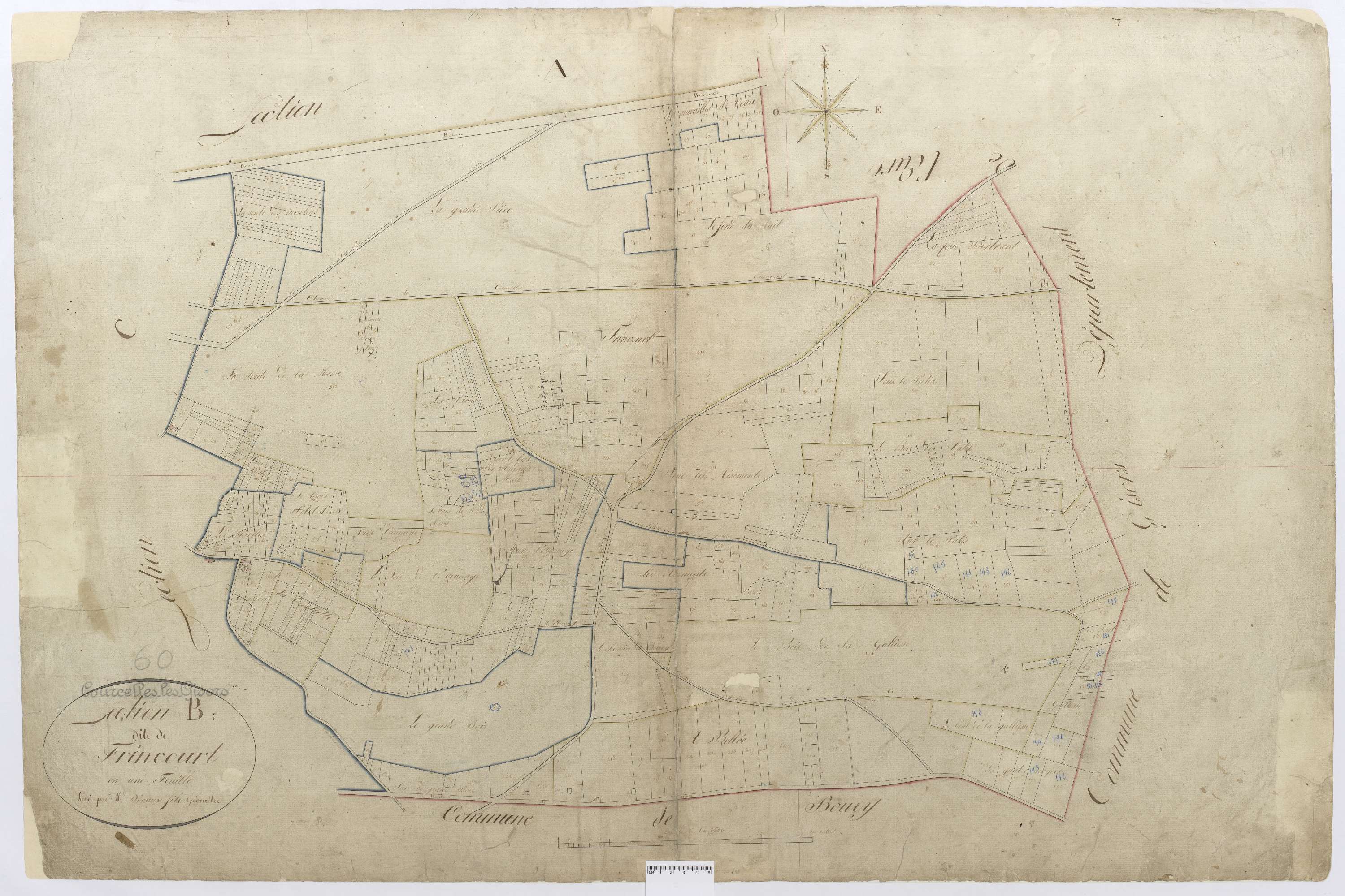 Courcelles-lès-Gisors - Cadastre napoléonien, section B