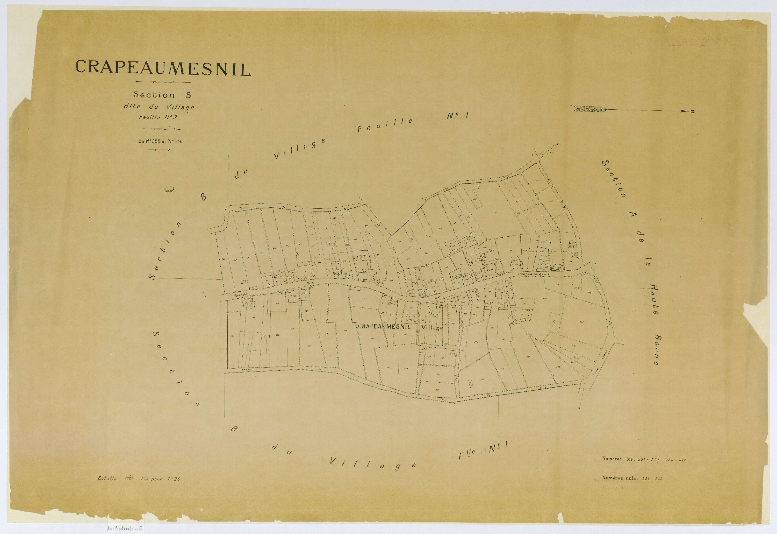 Crapeaumesnil - Cadastre napoléonien (copie), section B2, copie calque
