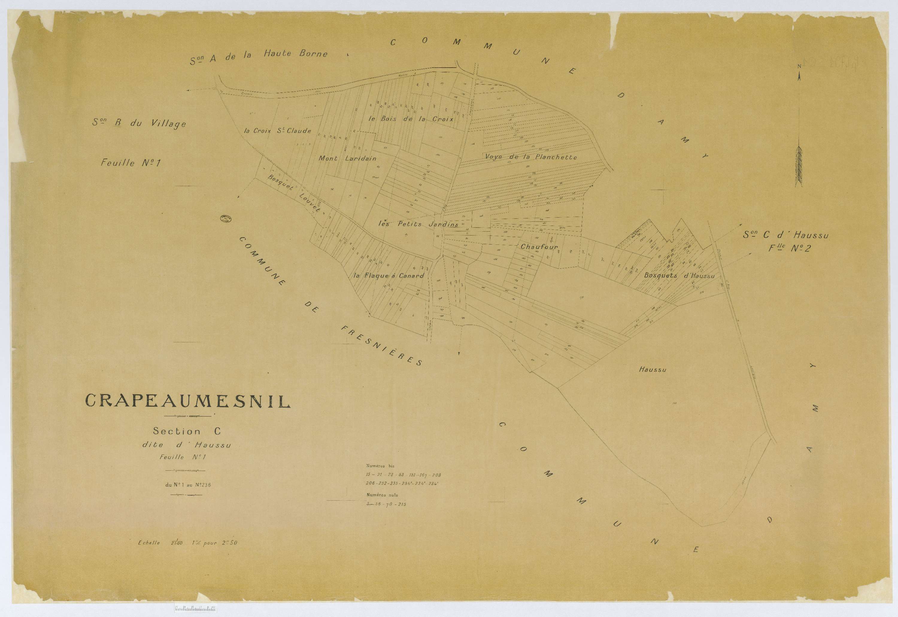 Crapeaumesnil - Cadastre napoléonien (copie), section C1, copie calque
