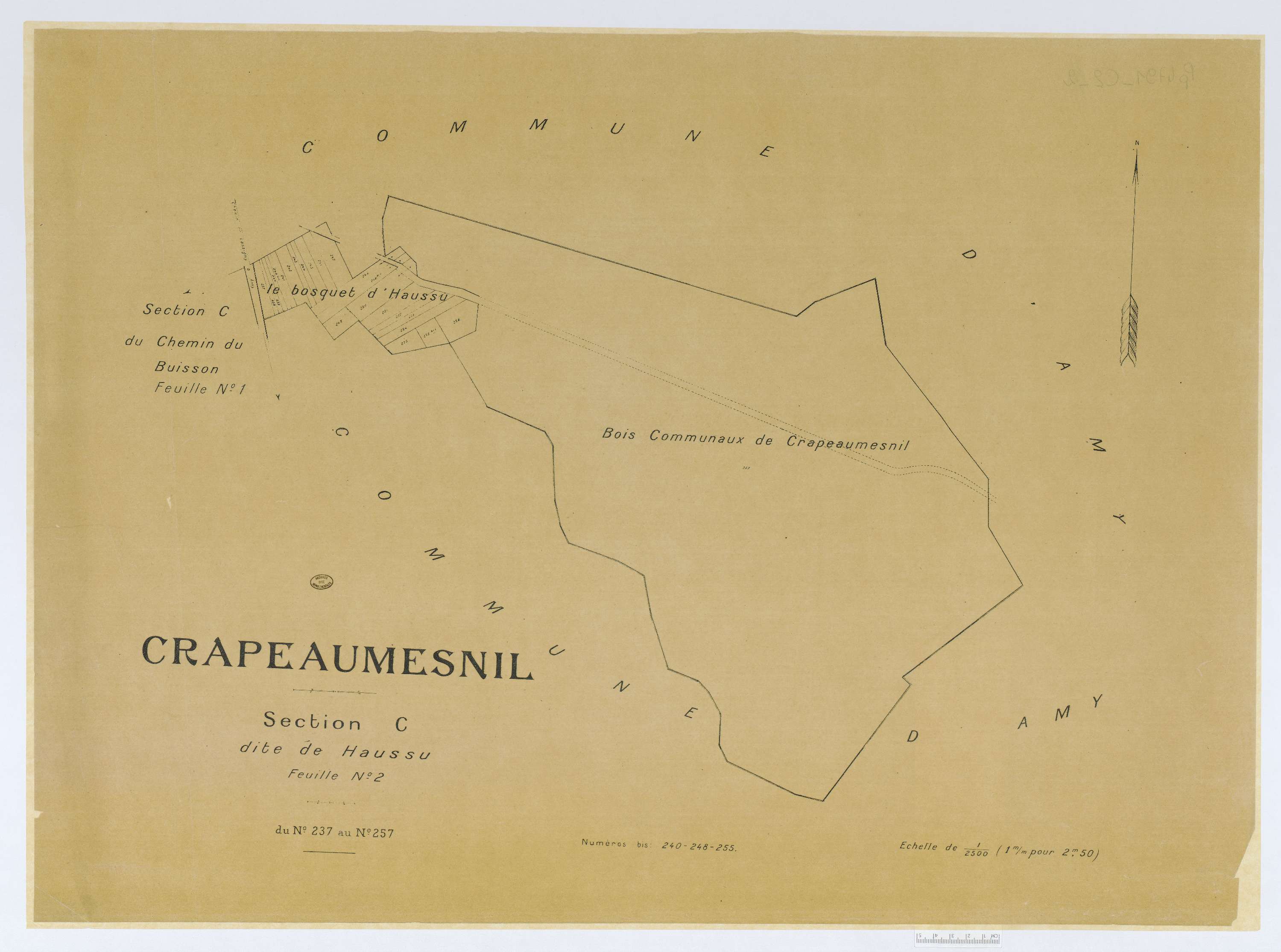 Crapeaumesnil - Cadastre napoléonien (copie), section C2, copie calque