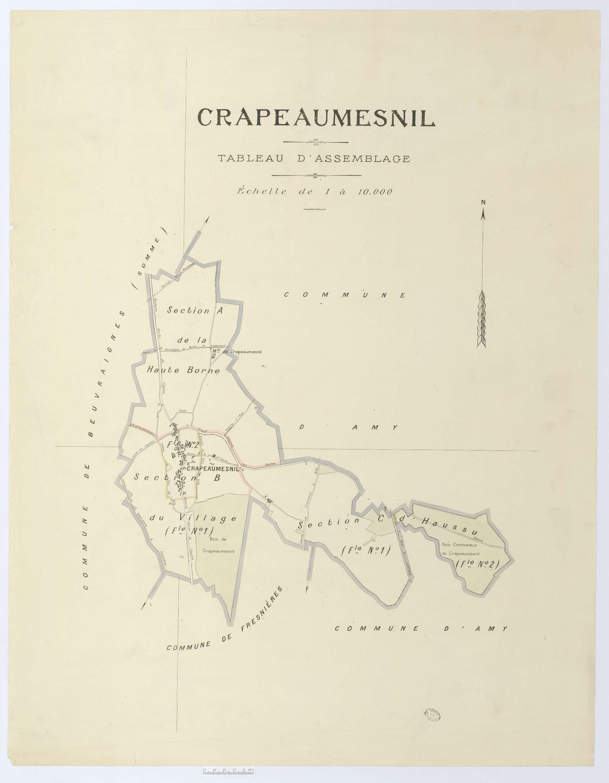 Crapeaumesnil - Cadastre napoléonien (copie), tableau d'assemblage