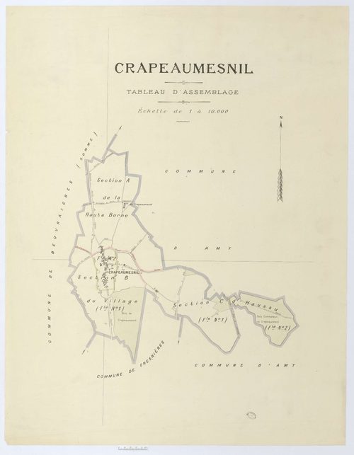 Crapeaumesnil - Cadastre napoléonien (copie), tableau d'assemblage