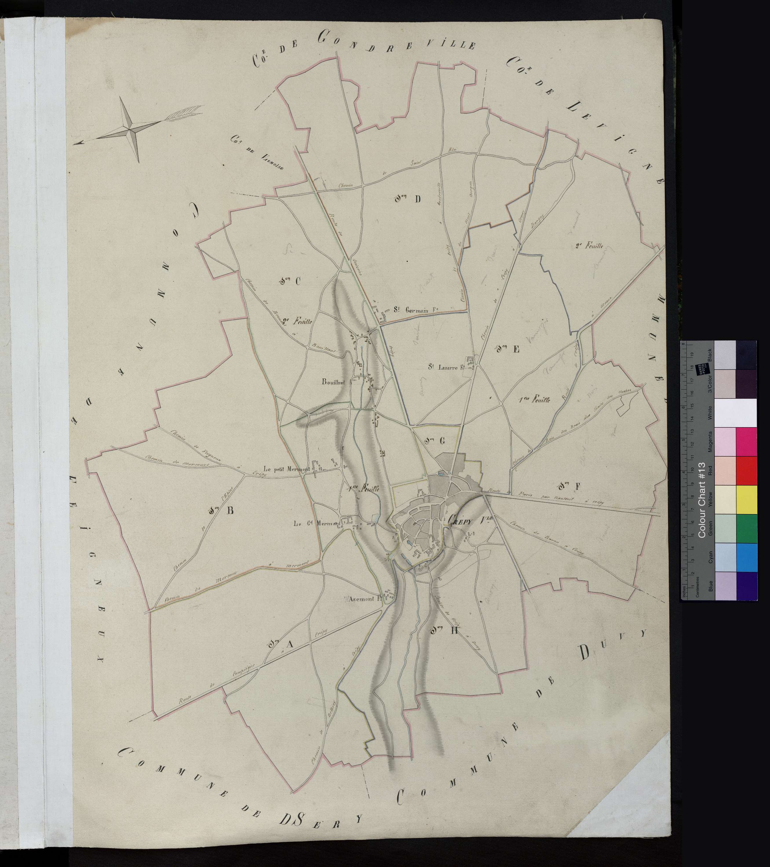 Crépy-en-Valois - Cadastre napoléonien, tableau d'assemblage