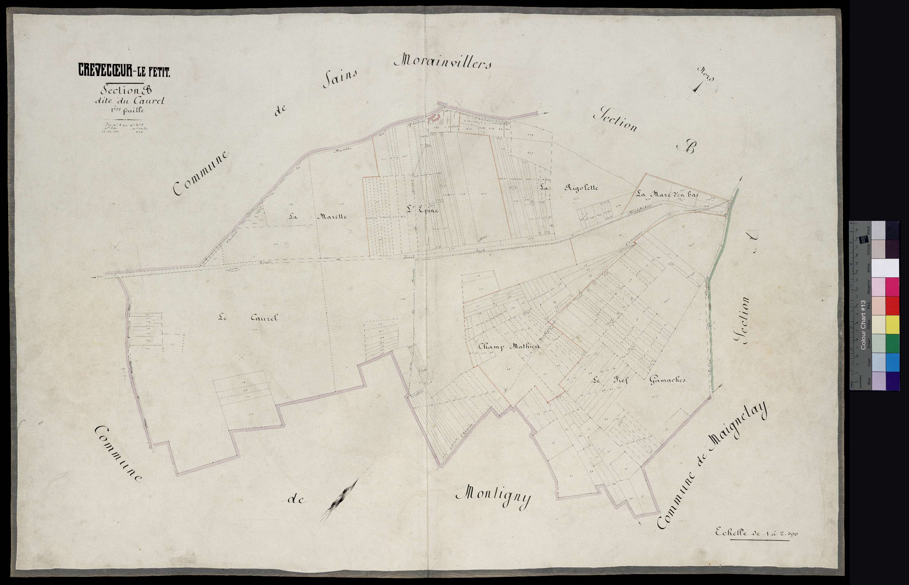 Crèvecœur-le-Petit - Cadastre napoléonien, section B1