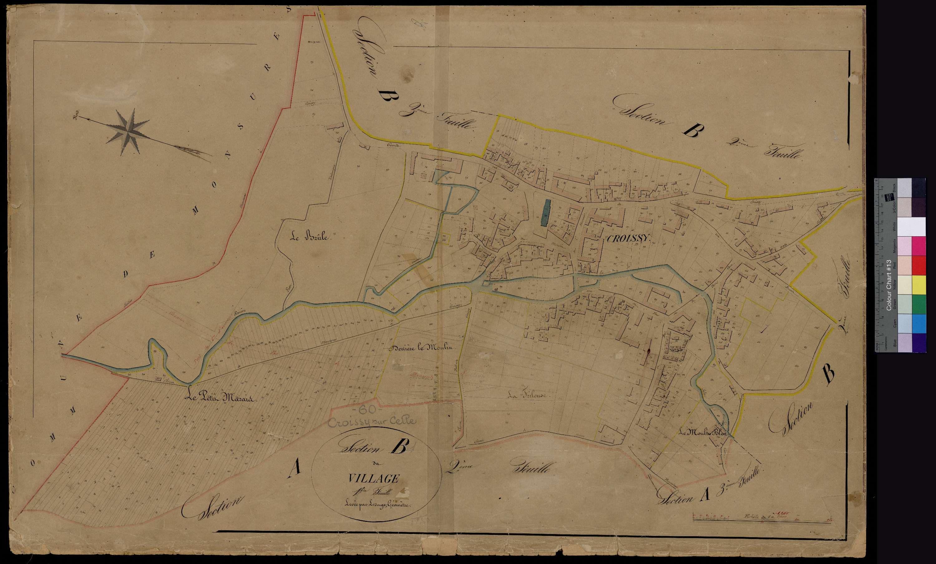 Croissy-sur-Celle - Cadastre napoléonien, section B1