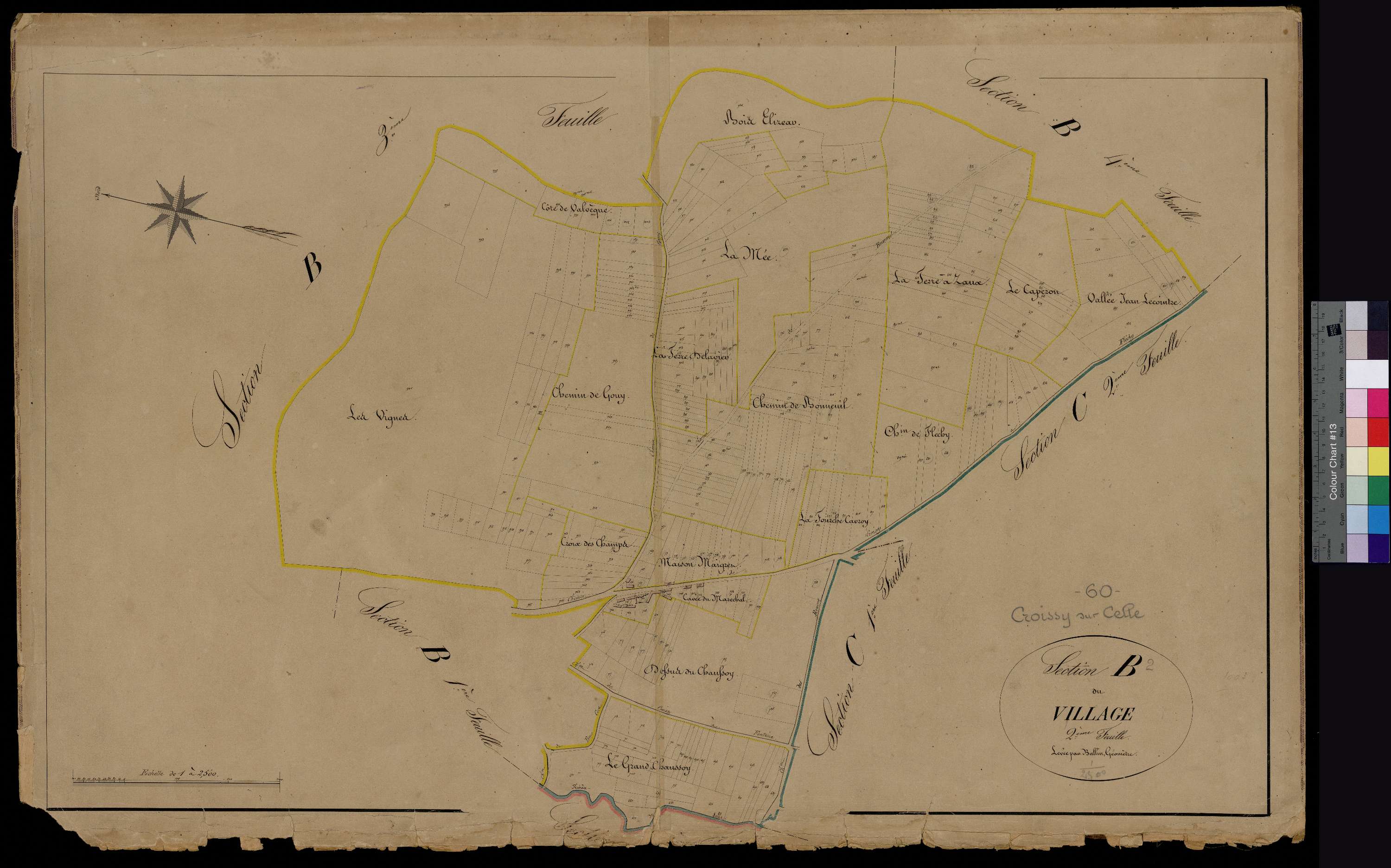Croissy-sur-Celle - Cadastre napoléonien, section B2