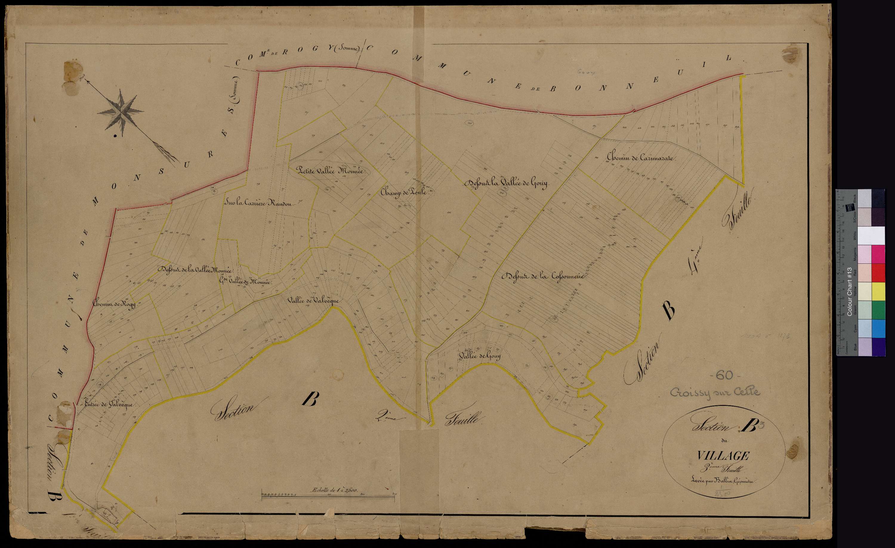 Croissy-sur-Celle - Cadastre napoléonien, section B3