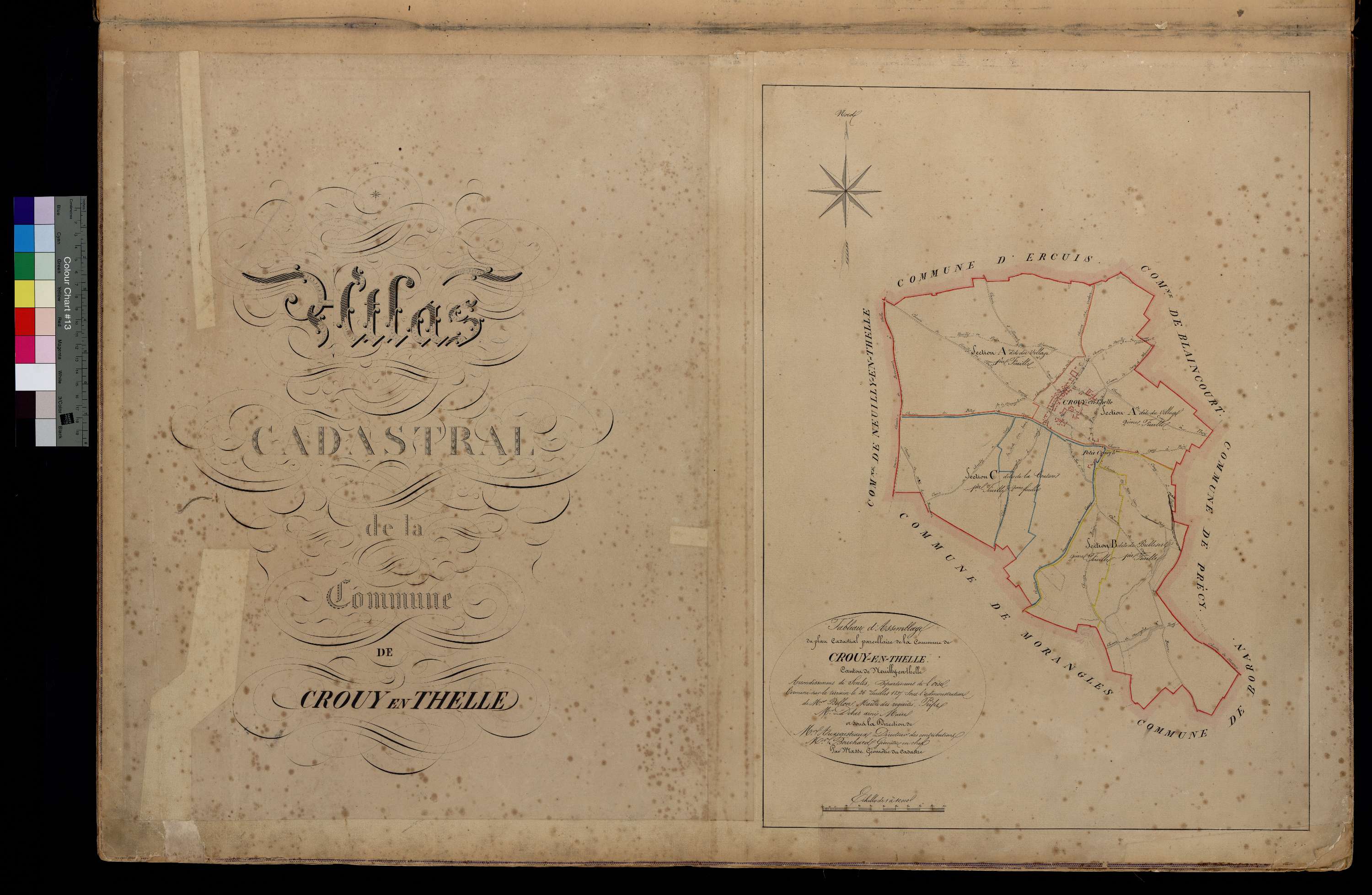 Crouy-en-Thelle - Cadastre napoléonien, tableau d'assemblage