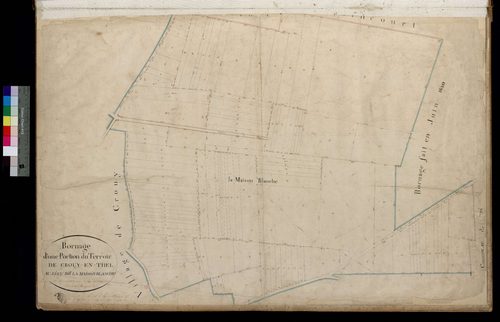 Crouy-en-Thelle - Cadastre napoléonien, bornage d'une portion du terroir lieu-dit La Maison Blanche