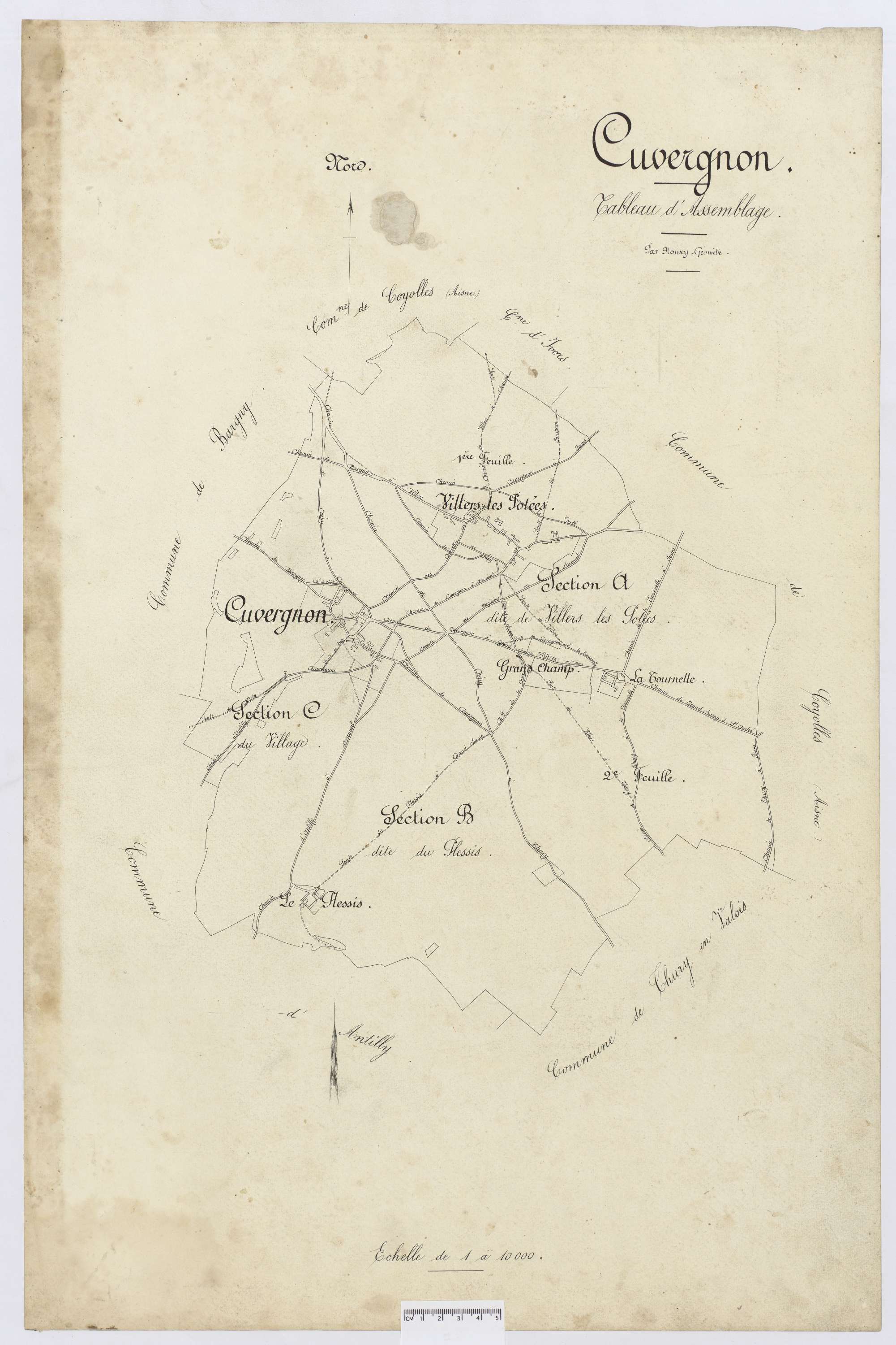 Cuvergnon - Cadastre napoléonien, tableau d'assemblage