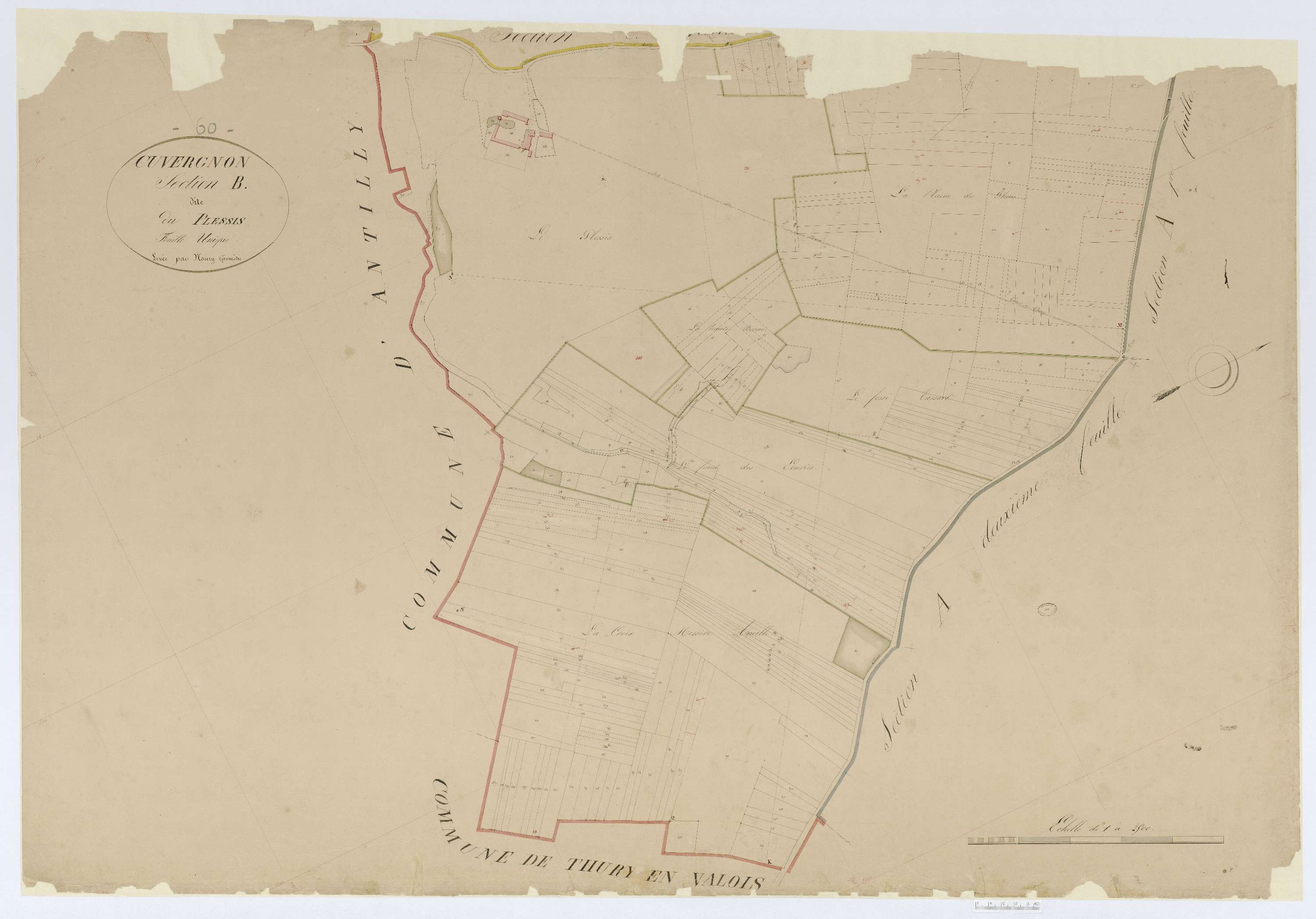 Cuvergnon - Cadastre napoléonien, section B, feuille unique