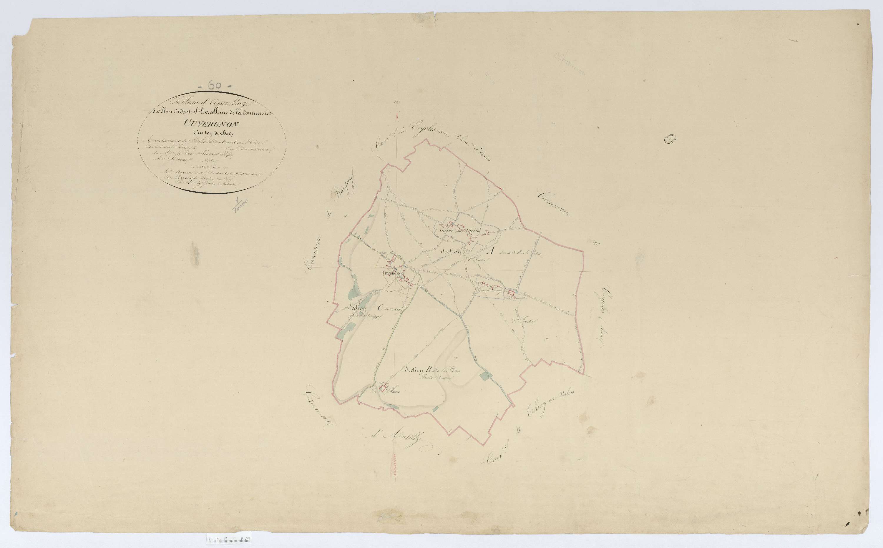 Cuvergnon - Cadastre napoléonien, tableau d'assemblage